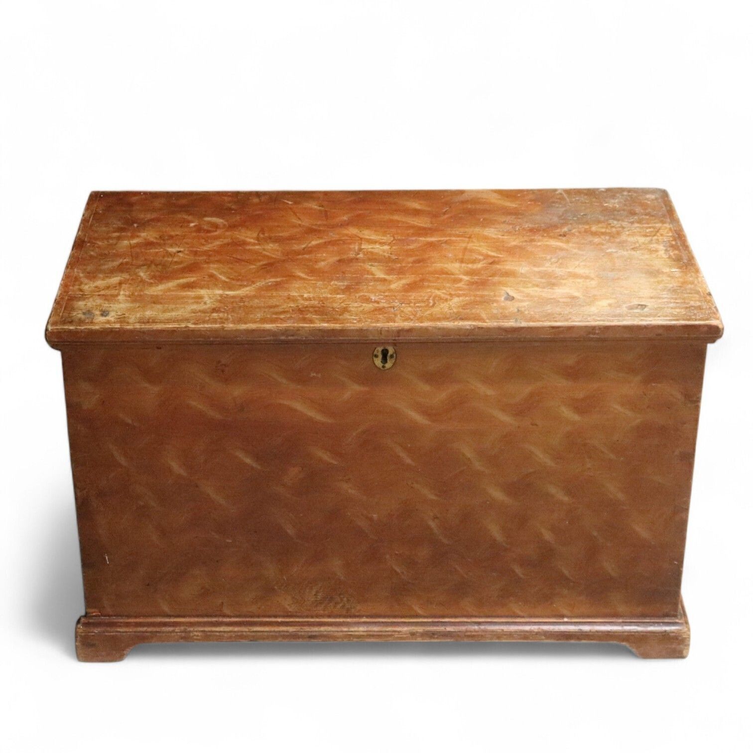Antique Scumbled Pine Blanket Box Early 20th Century Grain Painted Chest photo buy