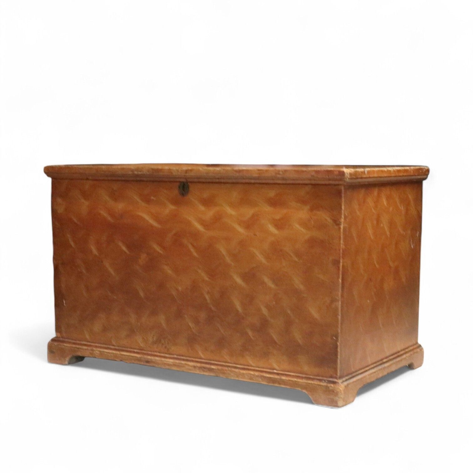 photo furniture Antique Scumbled Pine Blanket Box Early 20th Century Grain Painted Chest