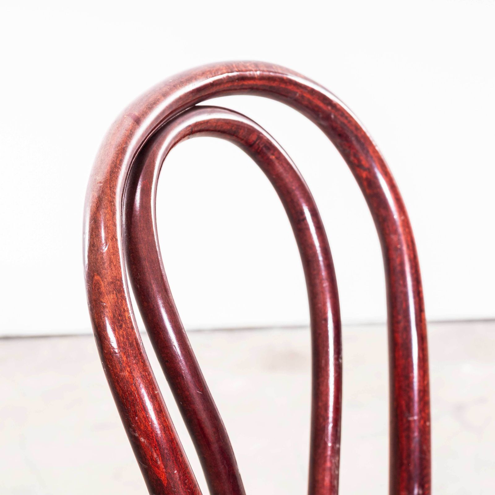 1980's Classic Dark Mahogany Hoop Back Bentwood Dining Chairs   Set Of Six photo vinterior