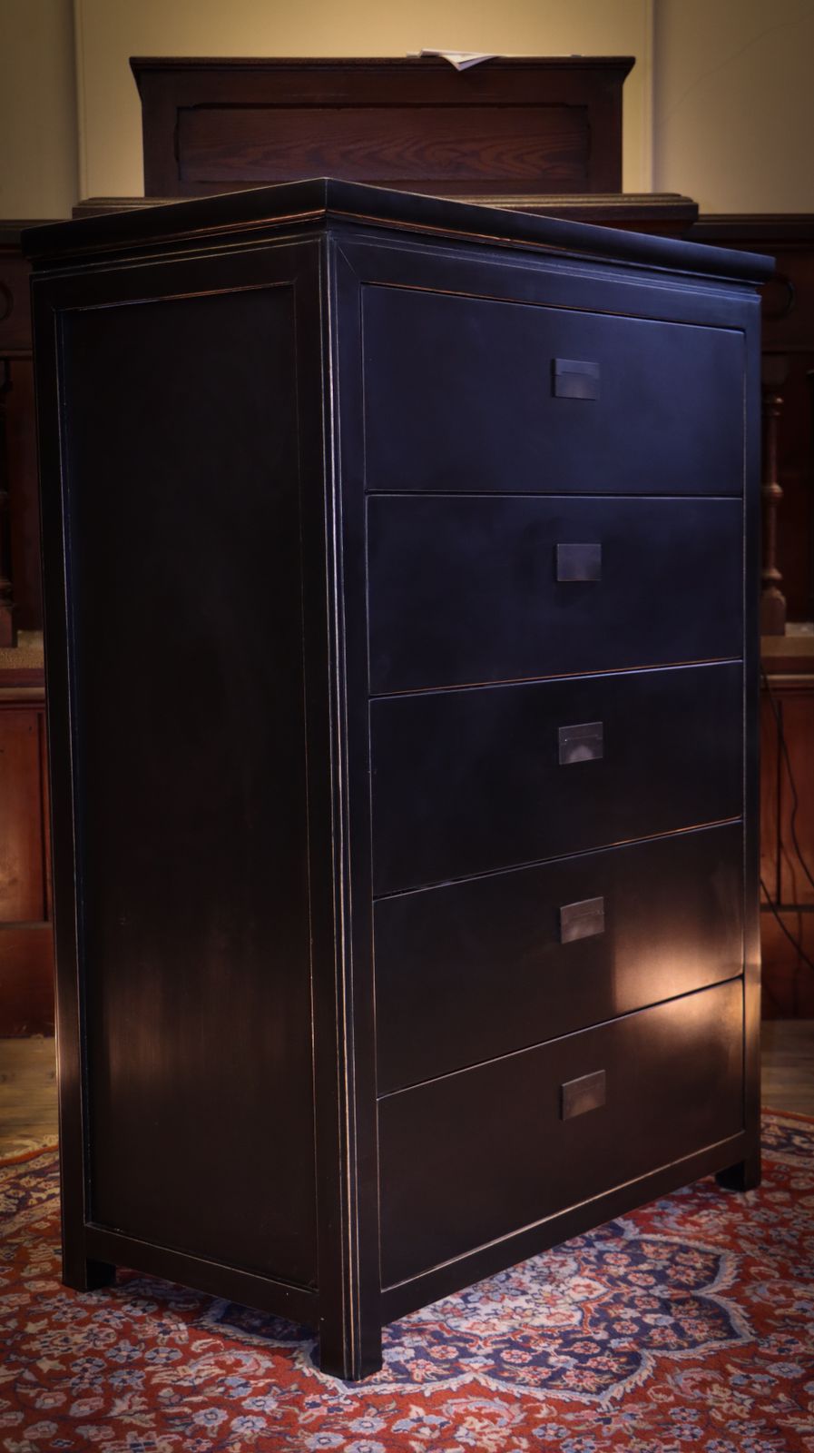 Stunning Lombok Canton Large Chest Of Drawers Solid Wood Black Ash 5 Drawers photo Furniture