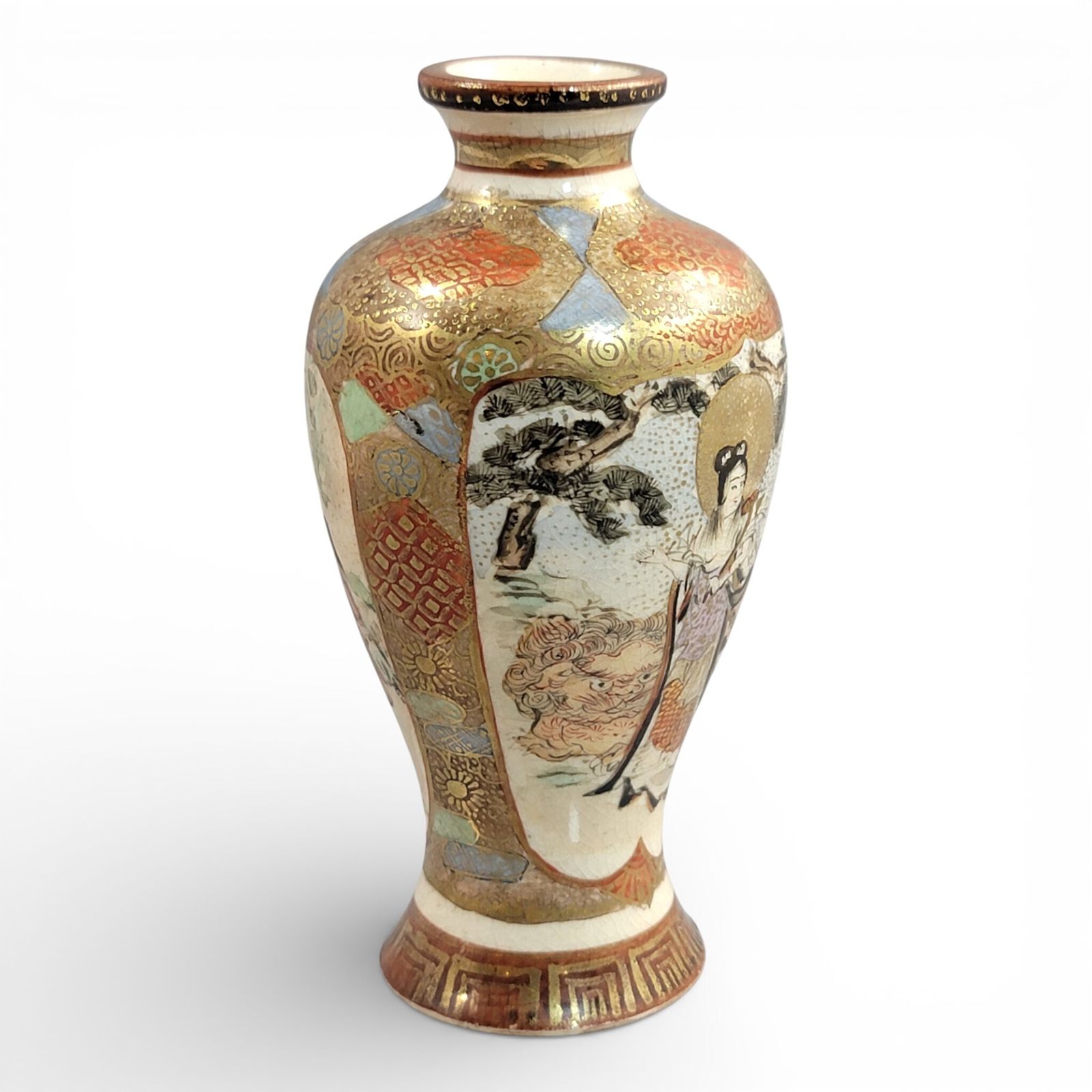 Miniature Satsuma Vase, Kyoto, Signed Chosei, Meiji Period, 10.7cm photo vinterior