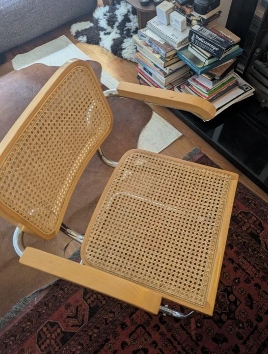 photo vinterior 3 Cesca Style Vintage Steel Cantilevered And Wood Dining Chairs