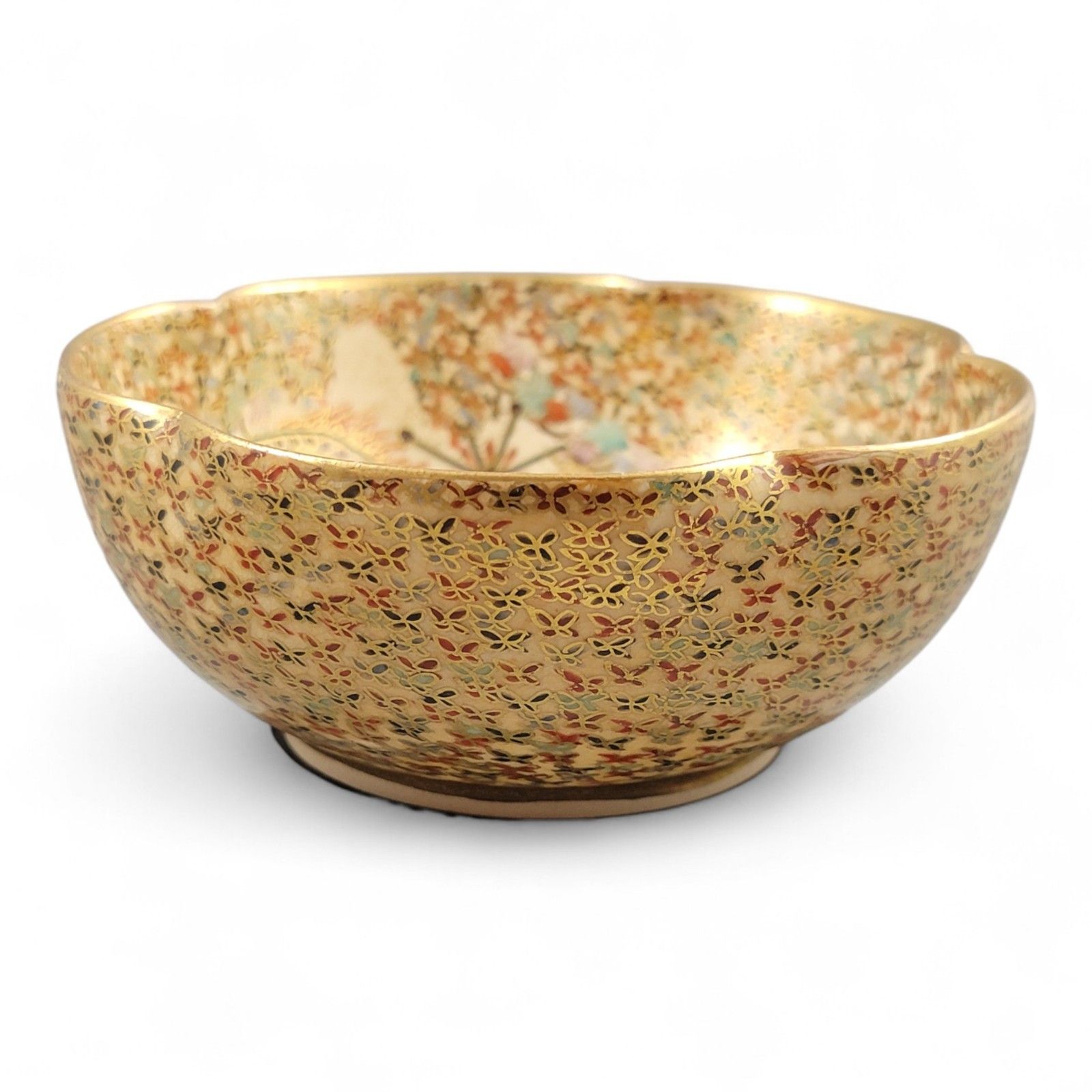 Antique Meiji Satsuma Hododa “Thousand Butterflies” Bowl, Shimazu Mark C. 1900 photo Home Decor