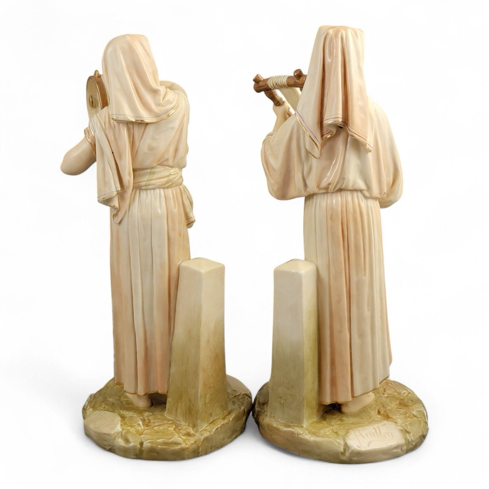 Antique Victorian Royal Worcester Egyptian Musicians By James Hadley, 1893 photo Home Decor
