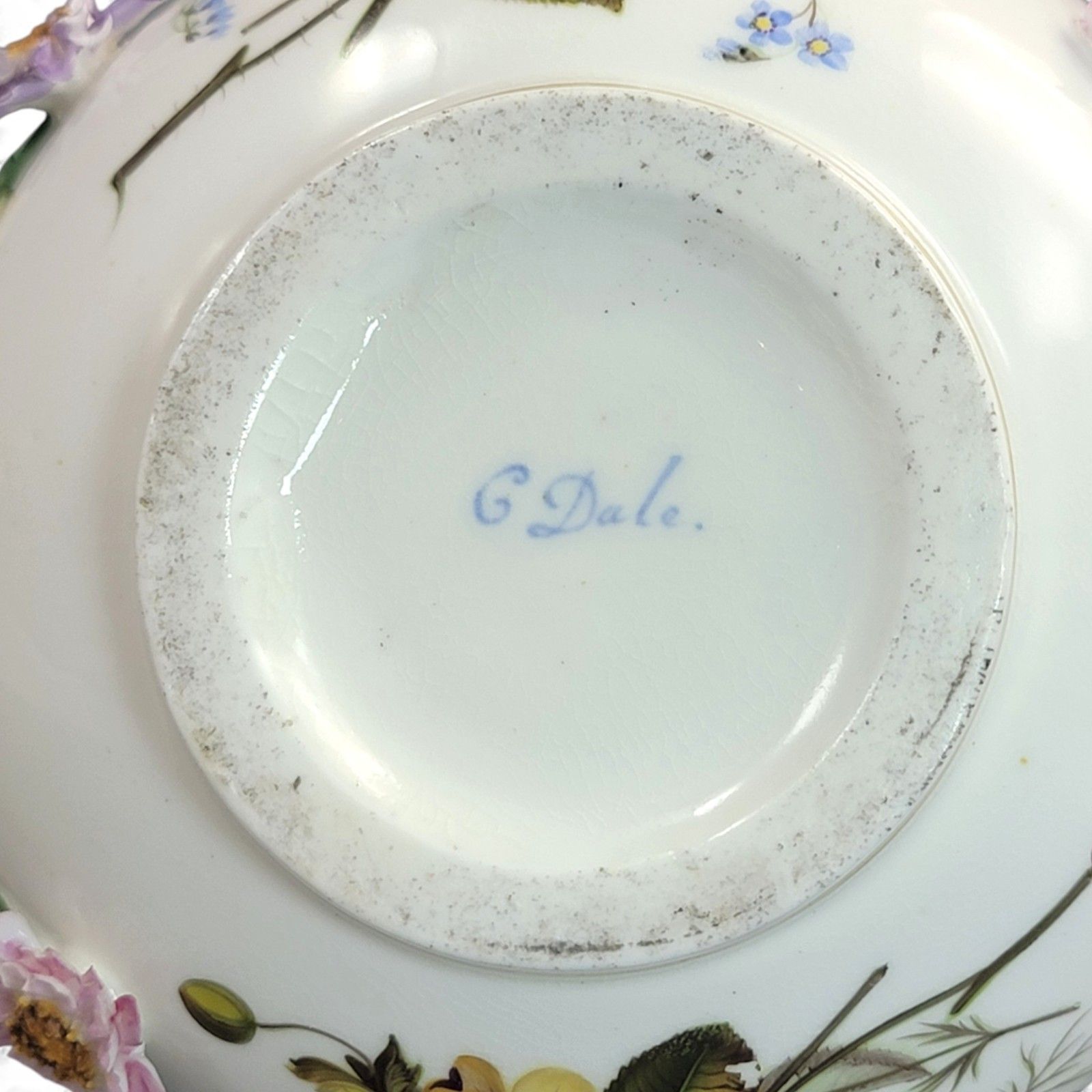 550.0 Regency Coalport Porcelain Flower Encrusted Pot, Coalbrookdale Style, C.1815 photo