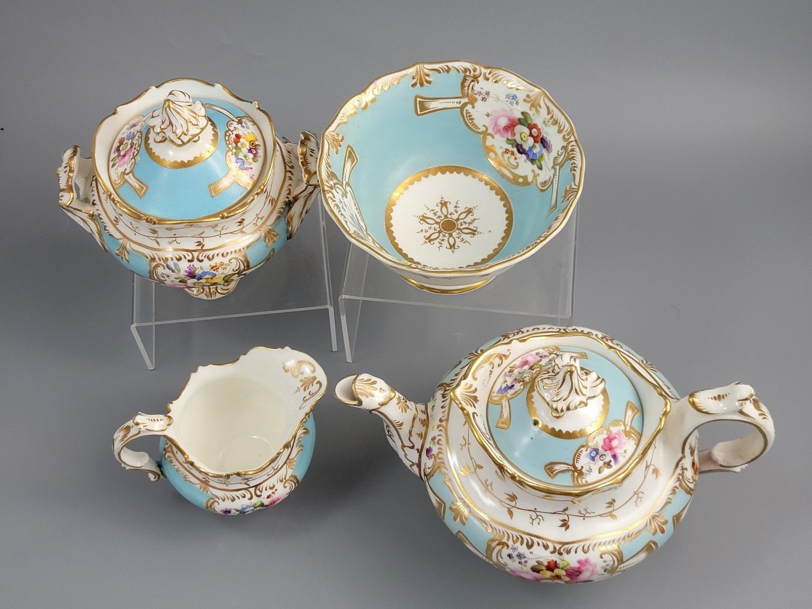 Old Paris Porcelain Tea Service, Petit Style, Louis Philippe I Period, C. 1840 photo for sale