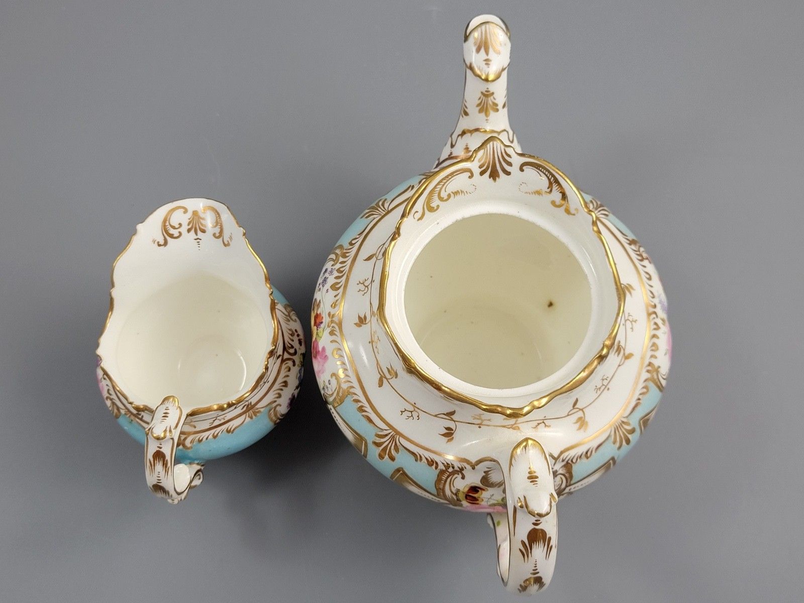 Old Paris Porcelain Tea Service, Petit Style, Louis Philippe I Period, C. 1840 photo vintage