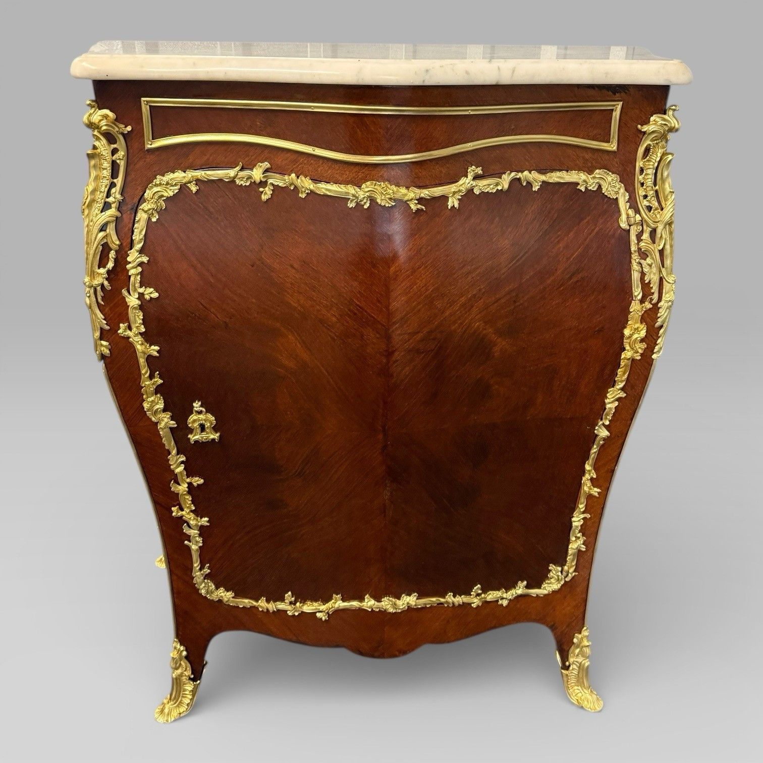 Antique Pair Of Late 19th Century French Kingwood Bombe Cabinets By E. Kahn photo buy