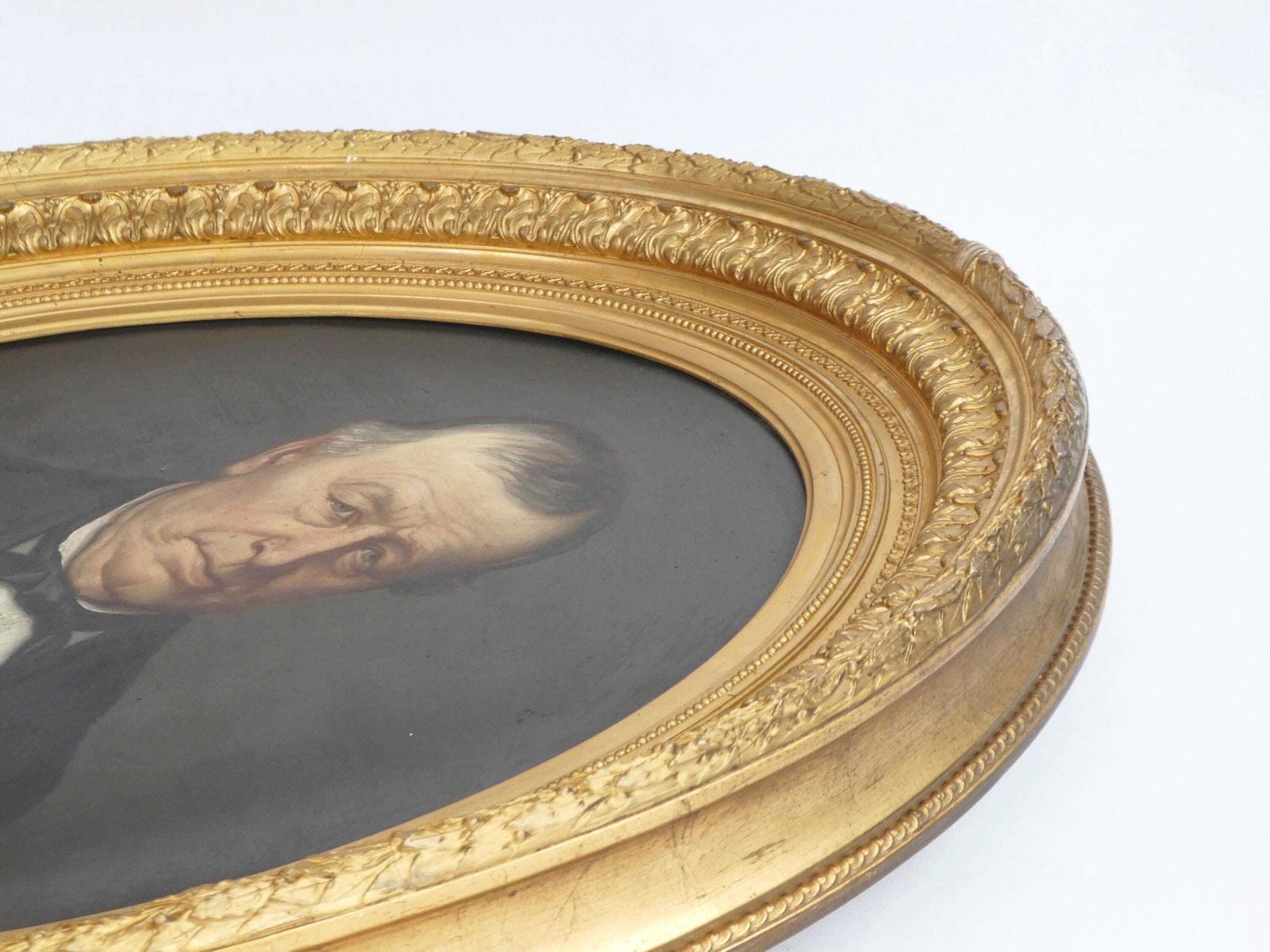 photo for sale Large 19th Century Male Portrait Oil On Canvas, Elegant Painting With Golden Frame