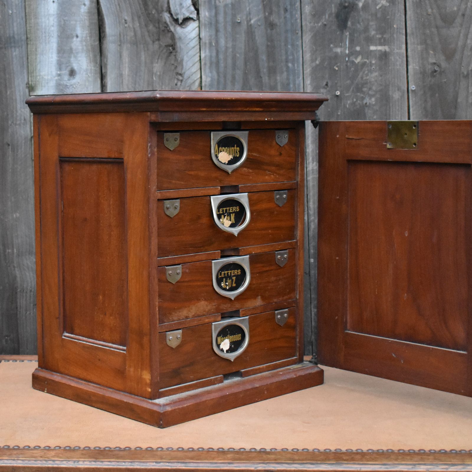photo for sale Antique Victorian Mahogany Amberg Letter Paper Filing Cabinet Bank Of Drawers
