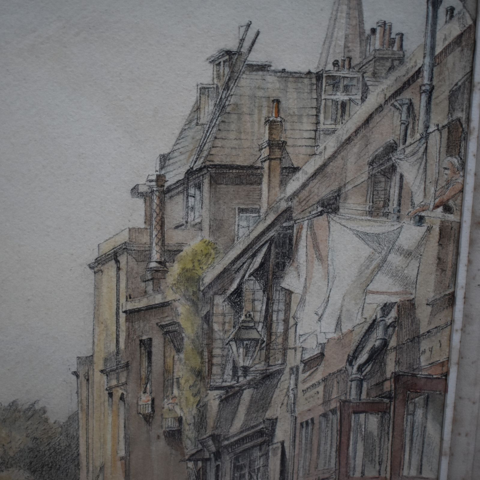 Antique 1934 William Sidney Causcer Watercolour Painting Gesso Framed Picture photo for sale