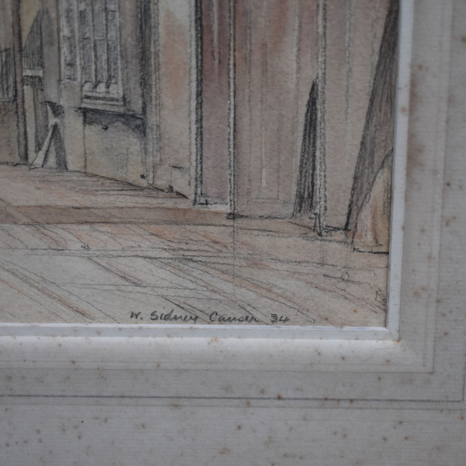 Antique 1934 William Sidney Causcer Watercolour Painting Gesso Framed Picture photo vintage