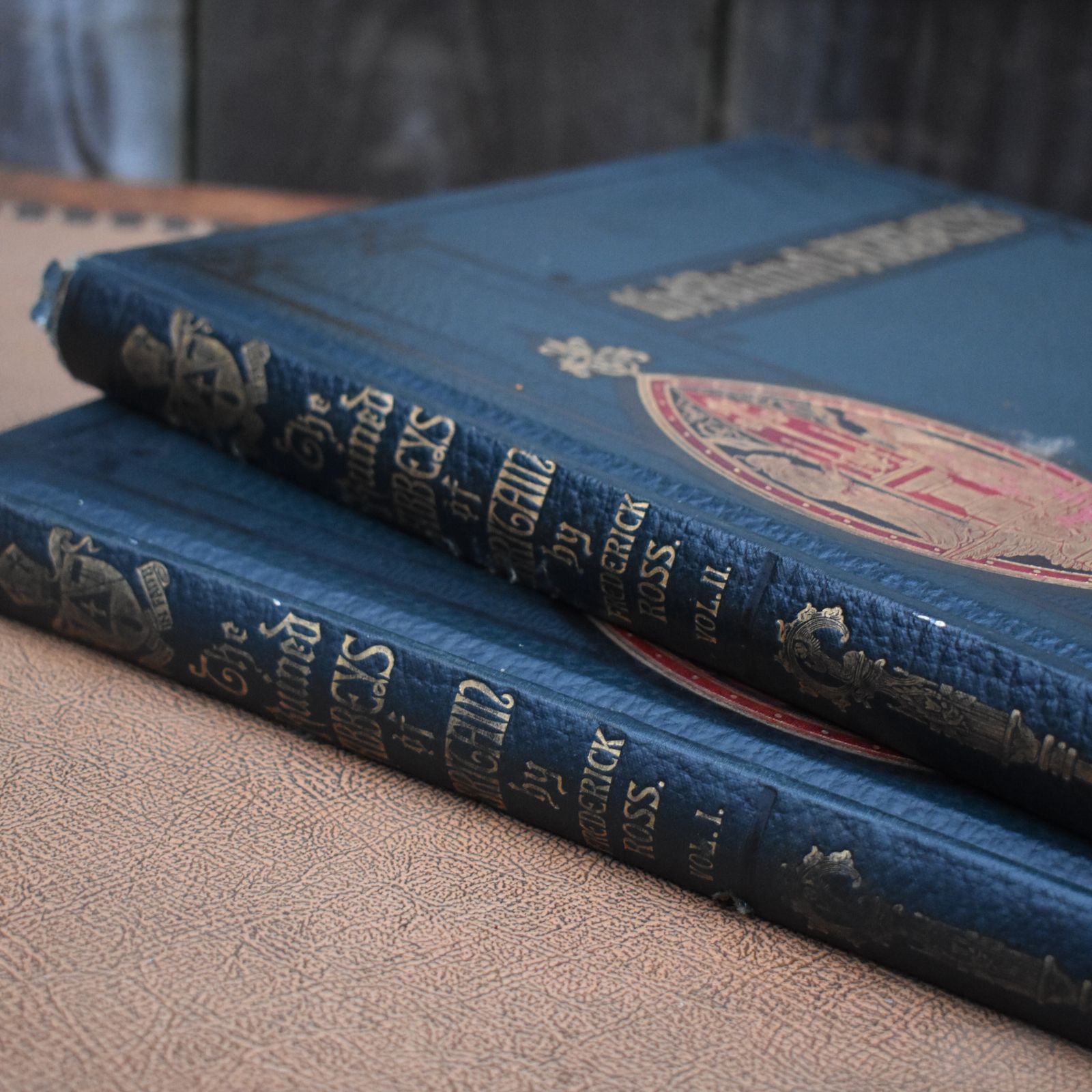 photo furniture Antique Ruined Abbeys Of Britain Frederick Ross Colour Prints Af Lydon Book Pair
