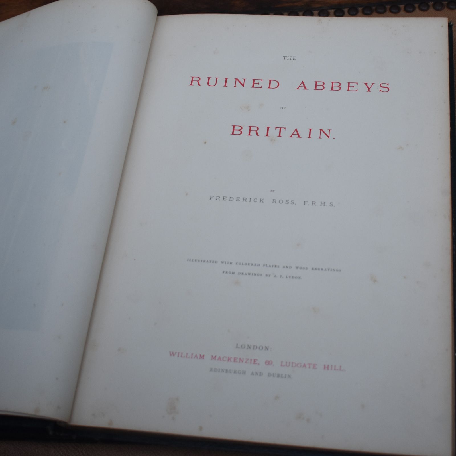 photo for sale Antique Ruined Abbeys Of Britain Frederick Ross Colour Prints Af Lydon Book Pair