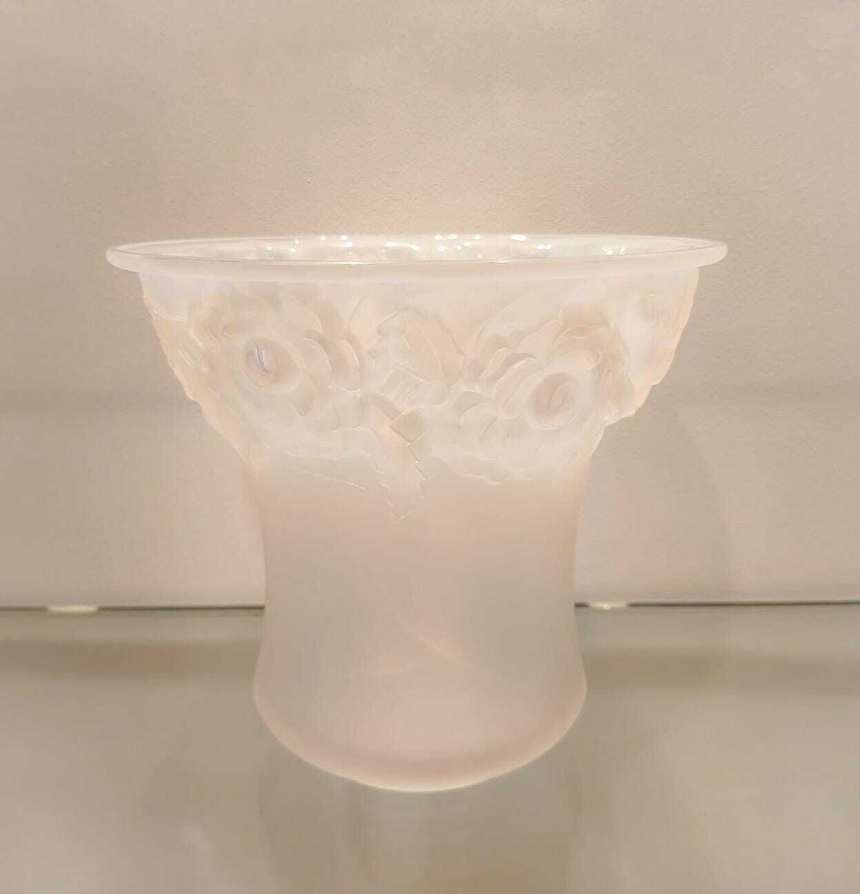 photo for sale Rene Lalique France White Glass Vase Orleans 1930