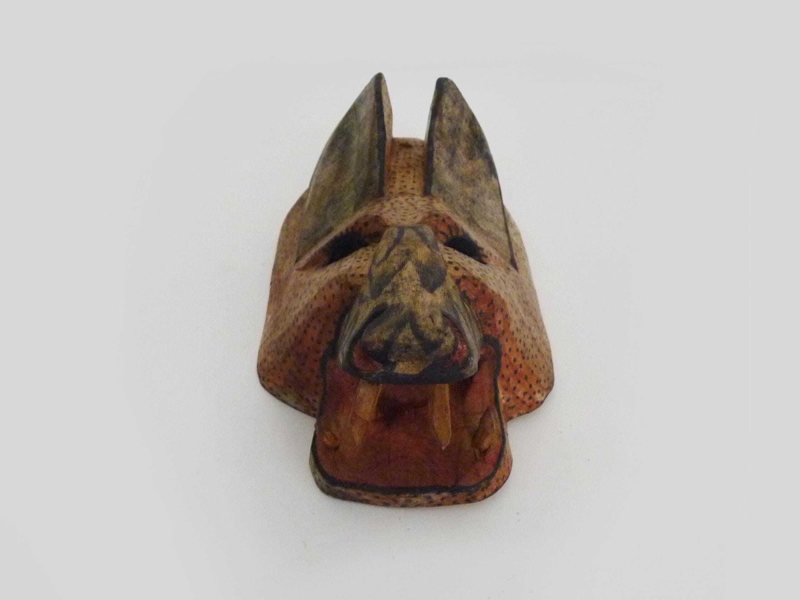 Folk Art Hand Carved Jaguar Mask From Guatemala photo Art