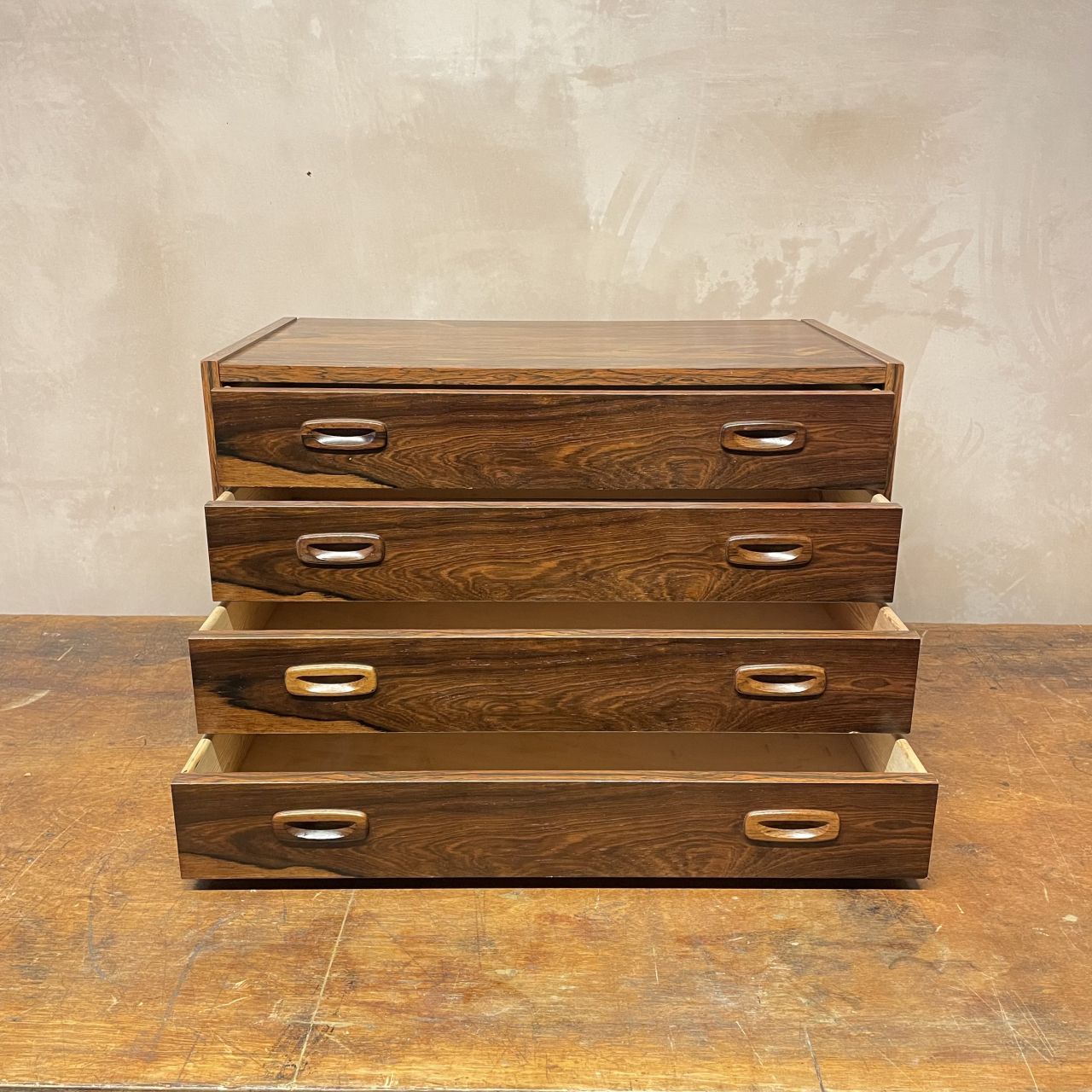 Danish 4 Drawer Rosewood Chest Of Drawers photo vinterior