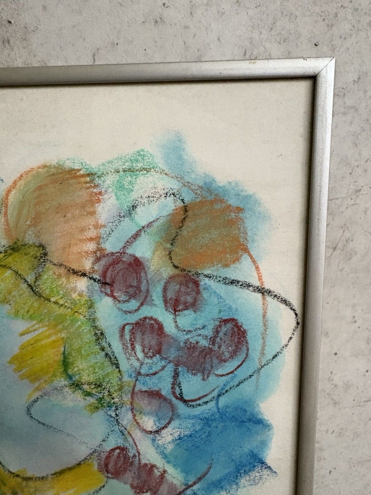 Vtg Late Mid Century Abstract Art School Painting Wall Hanging Picture R1001 photo Art
