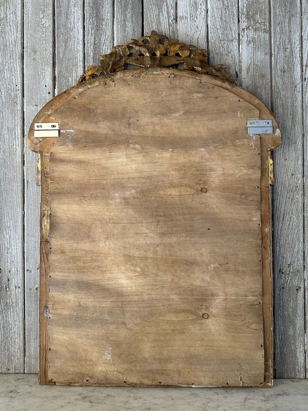 Antique French Louis Philippe Giltwood Mirror With Floral Crest – 19th Century photo buy