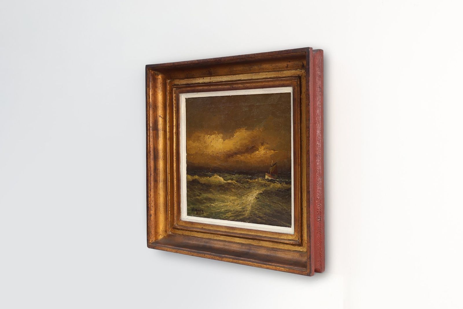 Albert Demoen, Seascape, 1940, Oil On Canvas, Framed photo vinterior