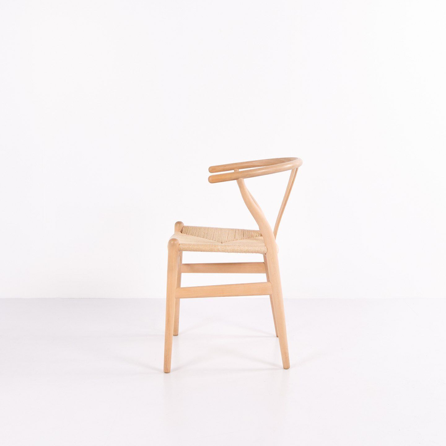 Set Of Six Y Chairs   Model Ch24   Beech & Natural Wicker   Hans J. Wegner   Carl Hansen & Son   1970s photo for sale