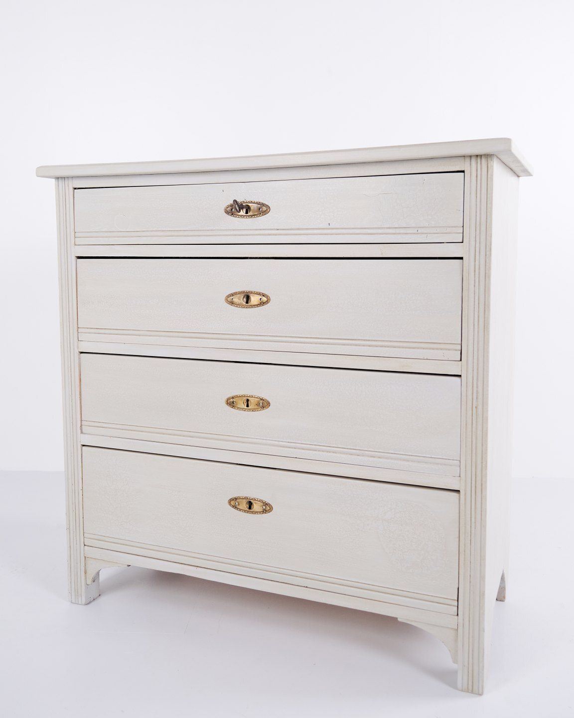 Antique Chest Of Drawers With 4 Drawers   Grey Painted   Year 1890s photo 925.0