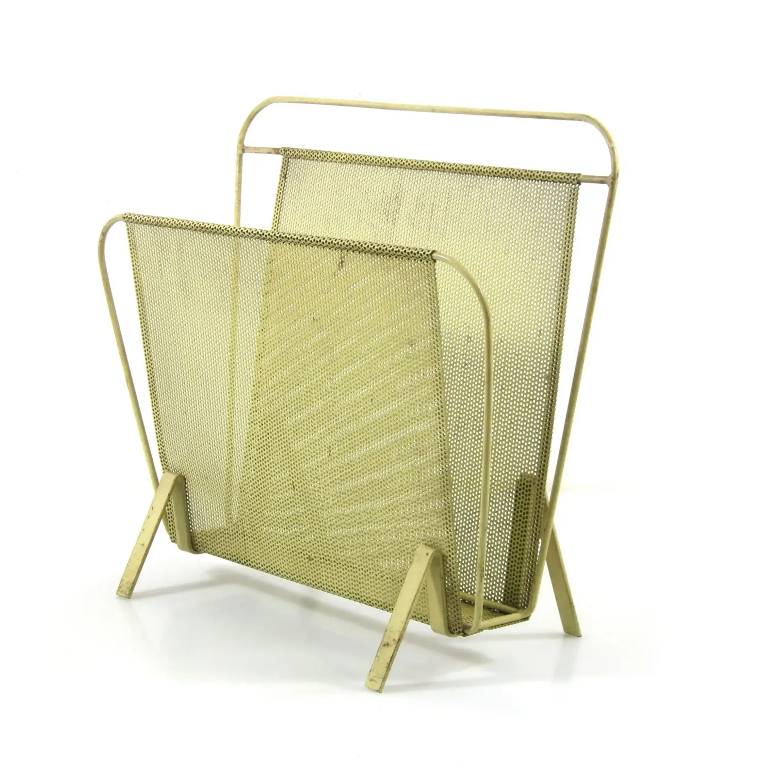 Compact Yellow Mathieu Matégot 1960s Magazine Rack For Artimeta
