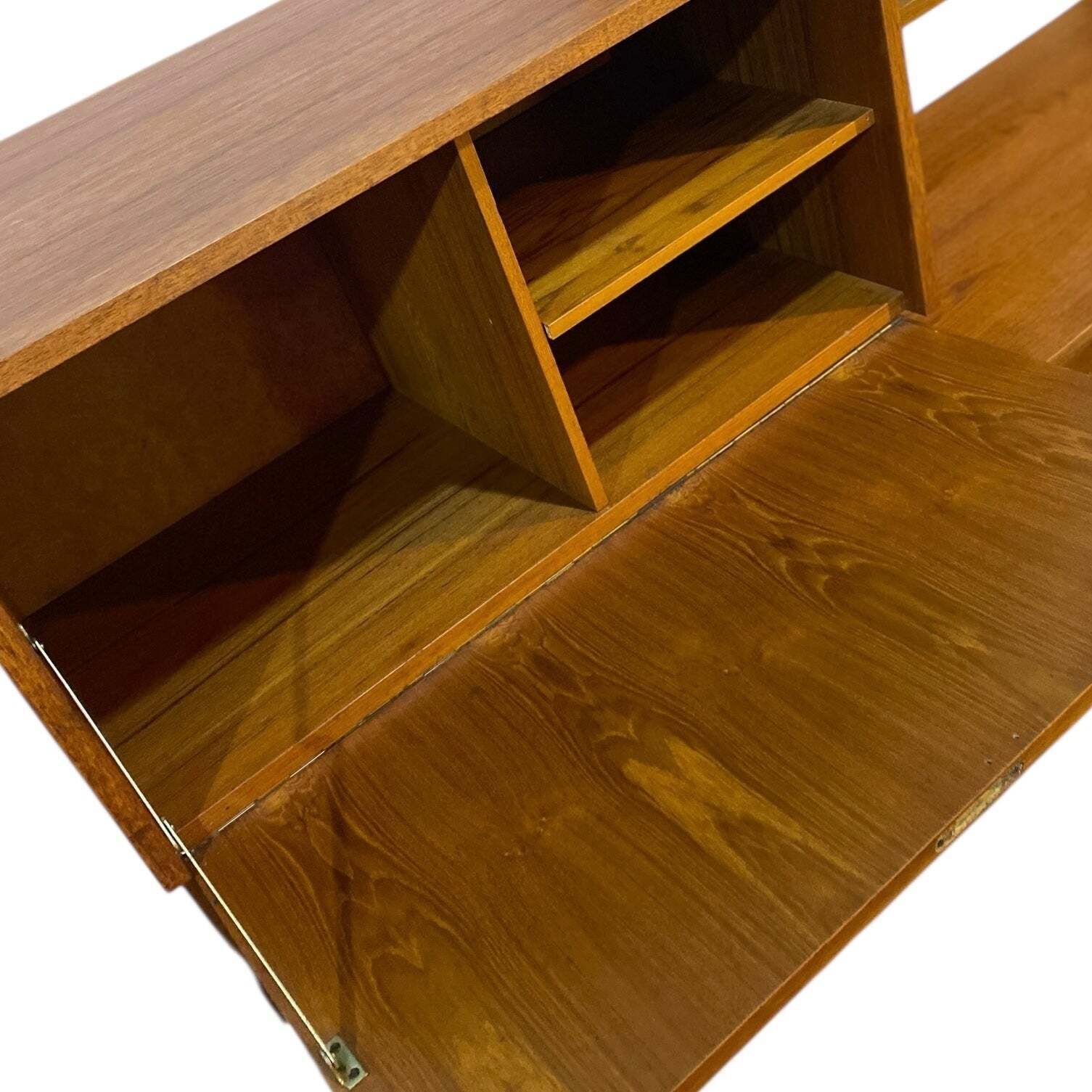 Danish Wall Unit Poul Cadovius Desk Cupboard Drawers Shelves photo vintage