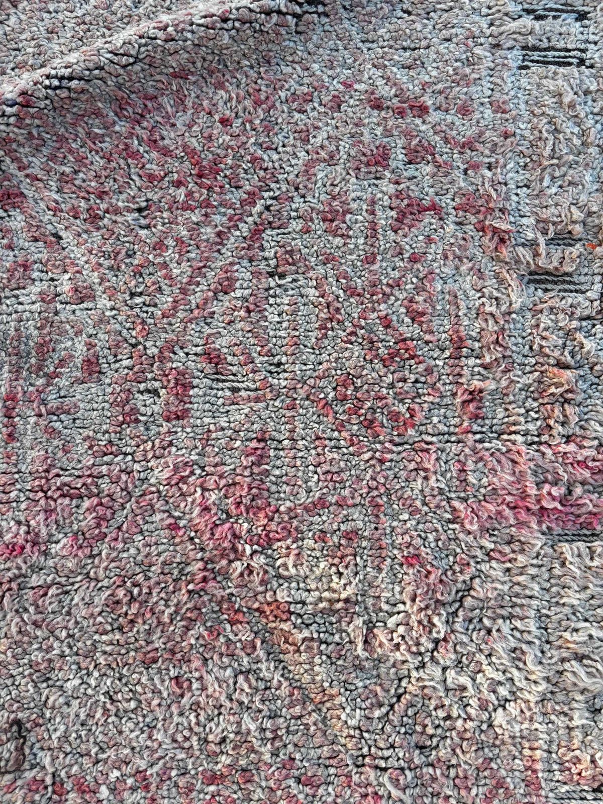 photo for sale Vintage Moroccan Boujad Wool Rug 200x380 Cm  Handwoven Berber Carpet   Authentic Tribal Design
