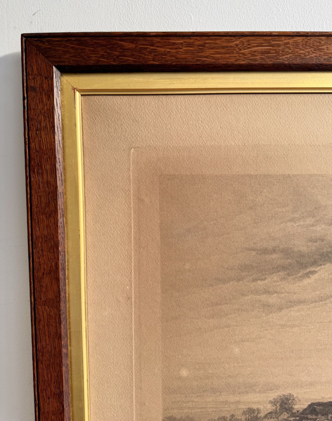 Large Antique Pastoral Print Titled Parting Day photo vinterior
