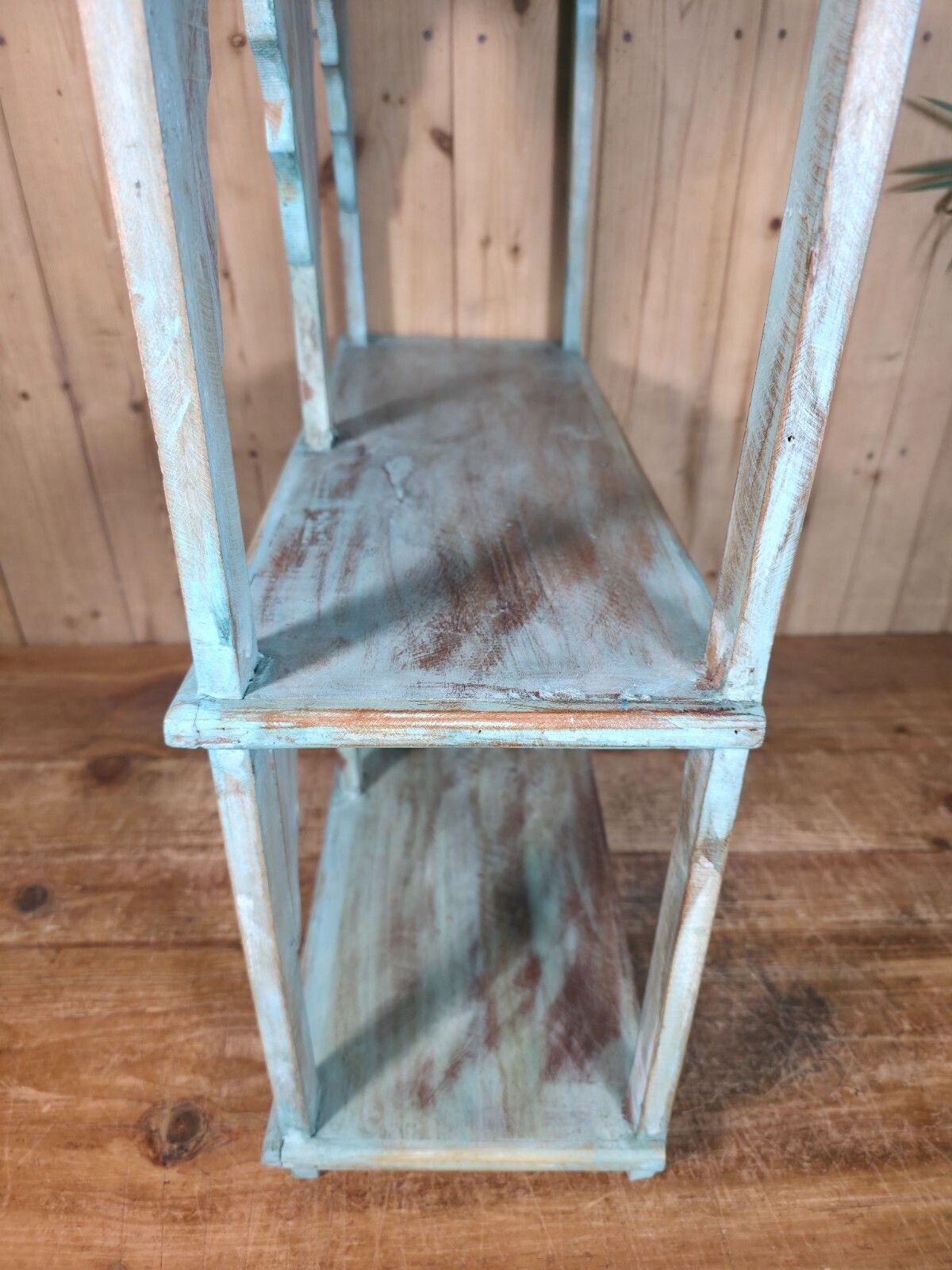 Vintage Reclaimed Indian Solid Wooded Arched Temple Wall Display Shelf Shelves photo vintage