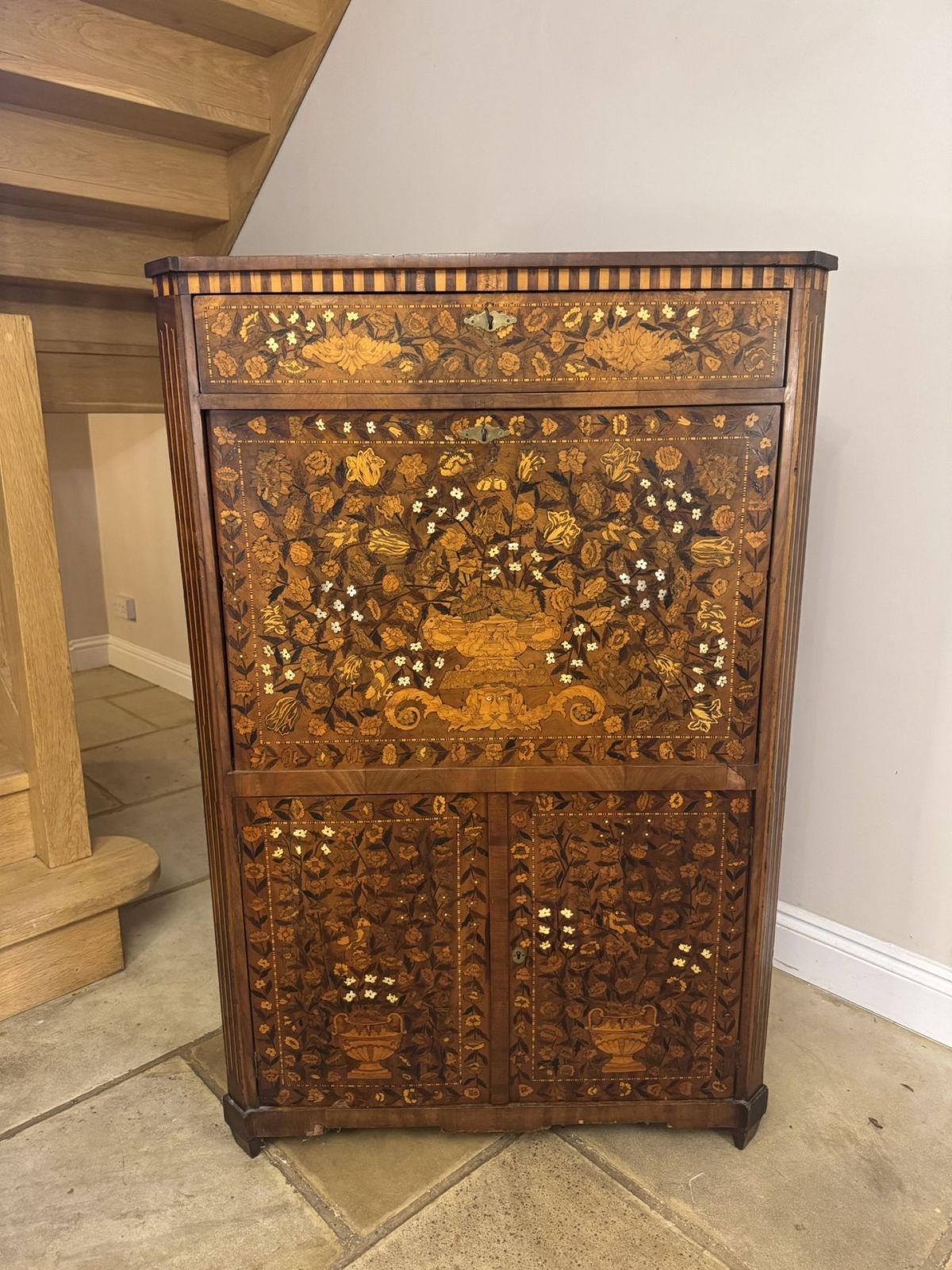 Outstanding Quality Antique 18th Century Dutch Floral Marquetry Secretaire photo 4685.0