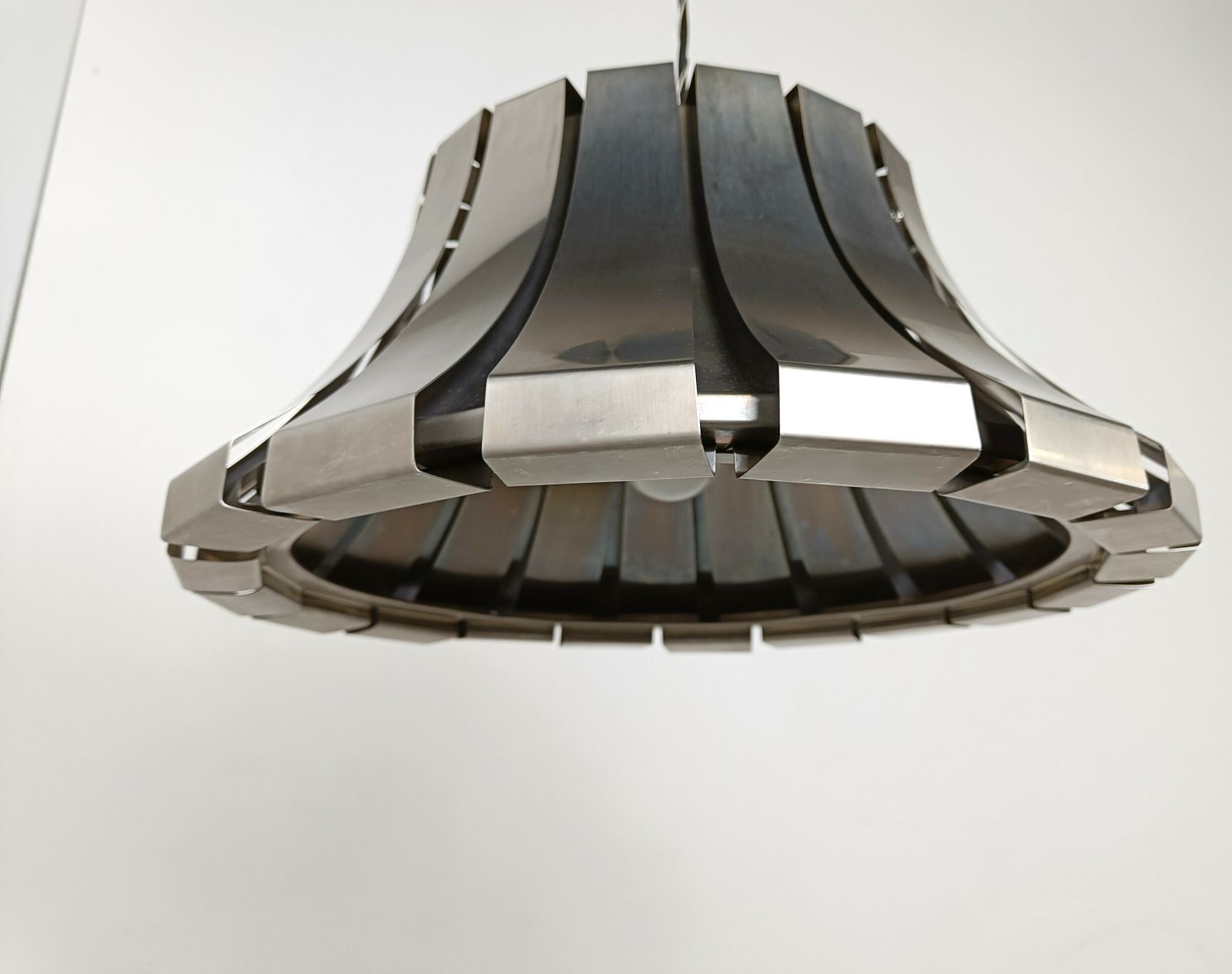 Mid Century Steel Suspension Lamp By E. Martinelli For Martinelli Luce, Italy, 1960s photo for sale
