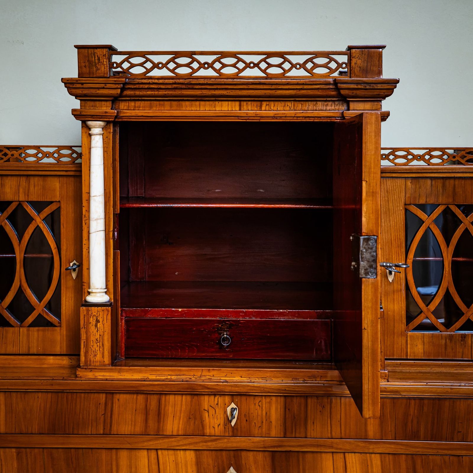 photo for sale Biedermeier Secretary Desk With Upper Cabinet, Central Germany, Circa 1820