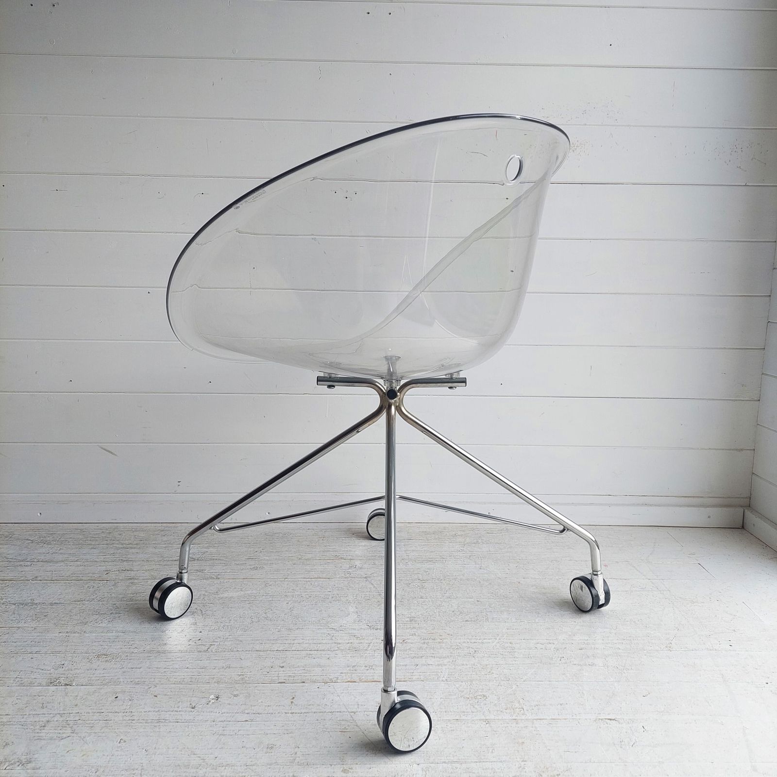 240.0 Postmodern Pedrali Gliss 968 Rolling Chair Italian Mid Century 1950s/60s Transparent  Office Chair 2000s photo