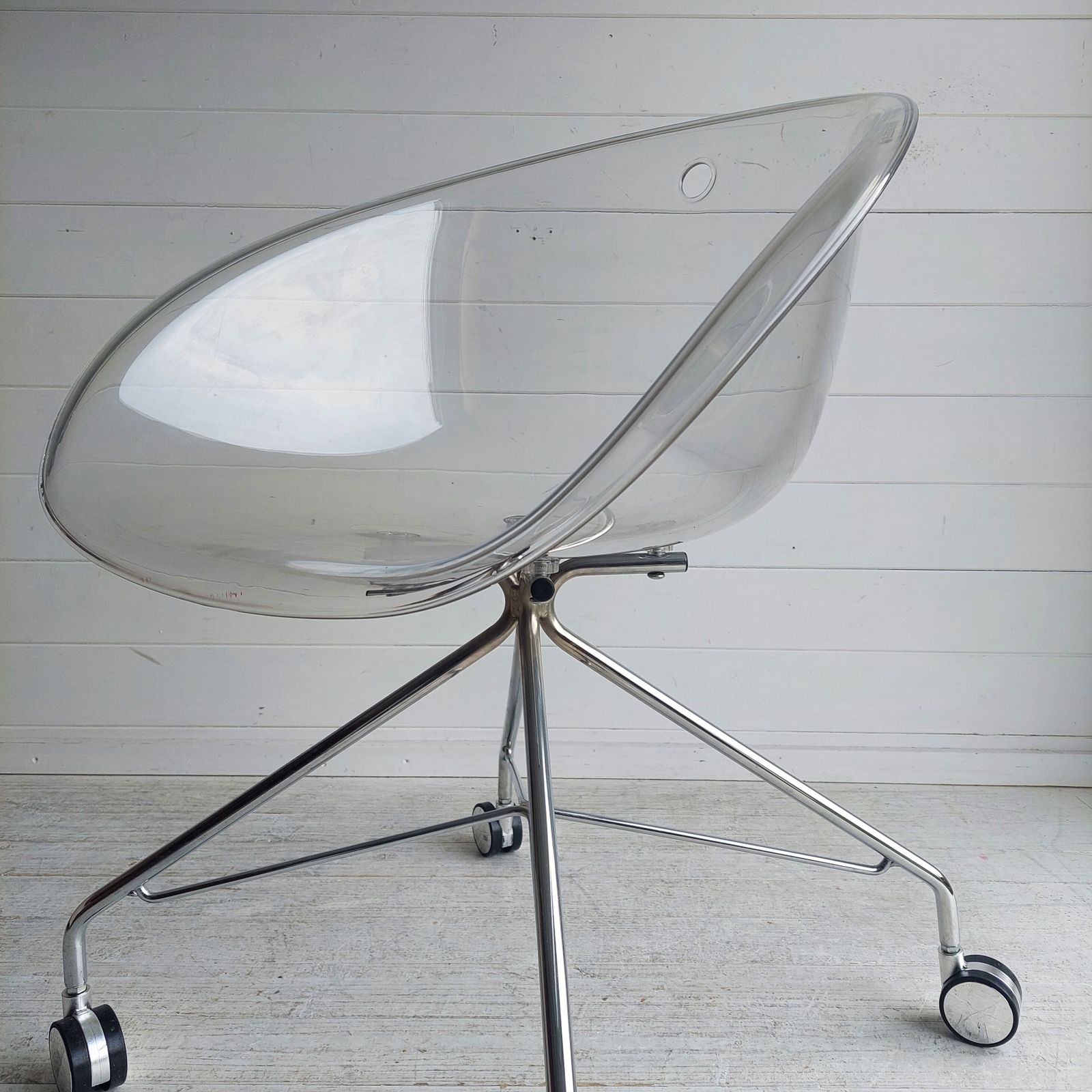 photo buy Postmodern Pedrali Gliss 968 Rolling Chair Italian Mid Century 1950s/60s Transparent  Office Chair 2000s