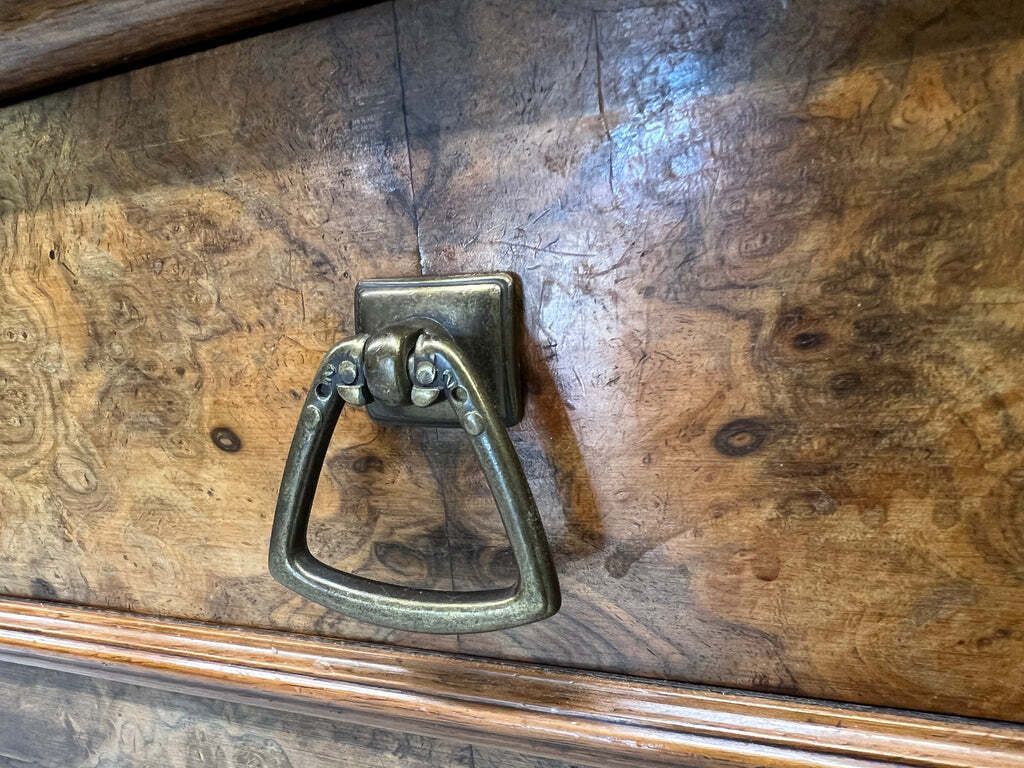 Black Marble And Walnut Wood Bedside Cabinet photo vintage
