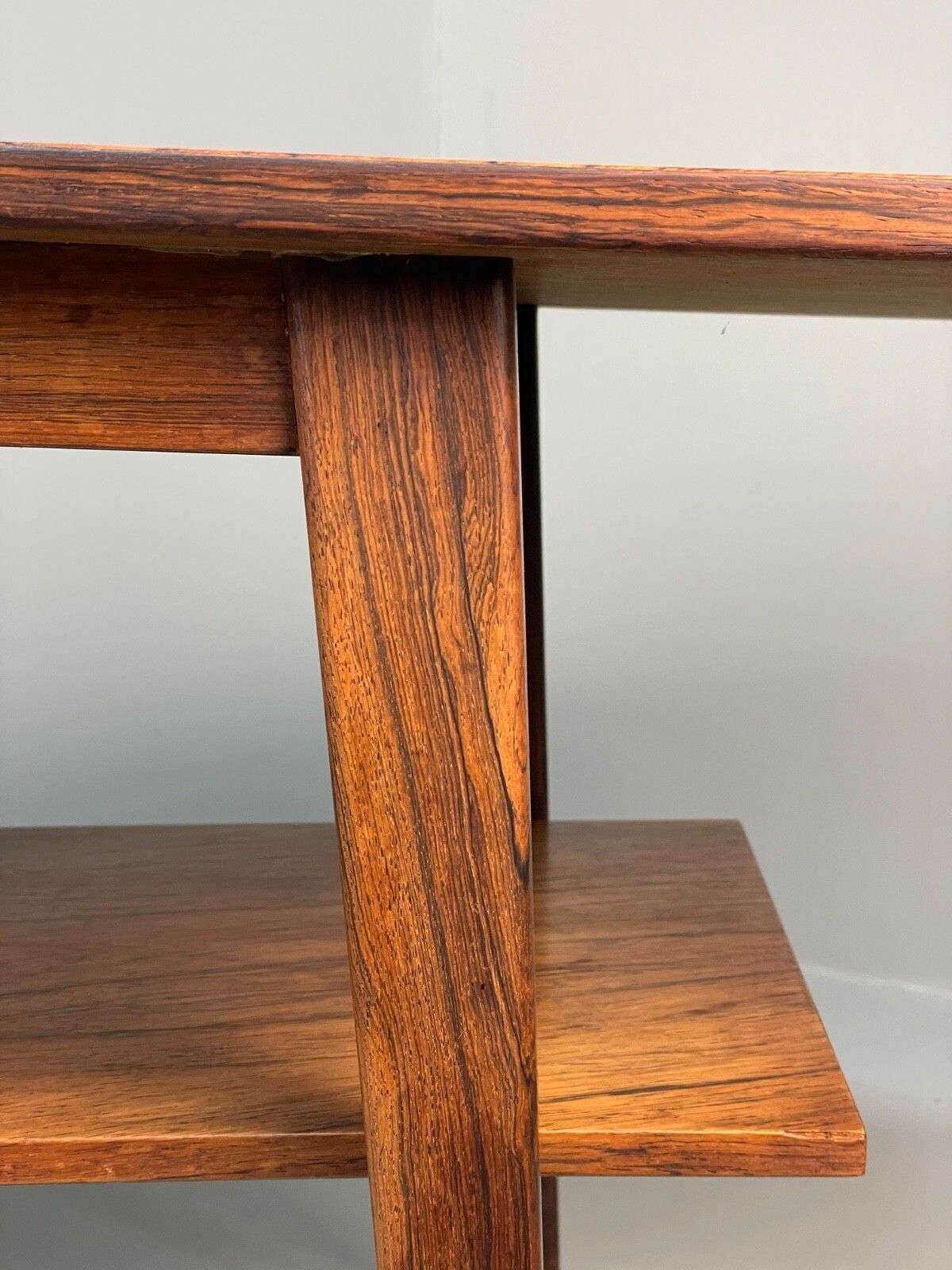 photo for sale Curved 1960s Coffee Table Vintage Mid Century Danish With Shelf