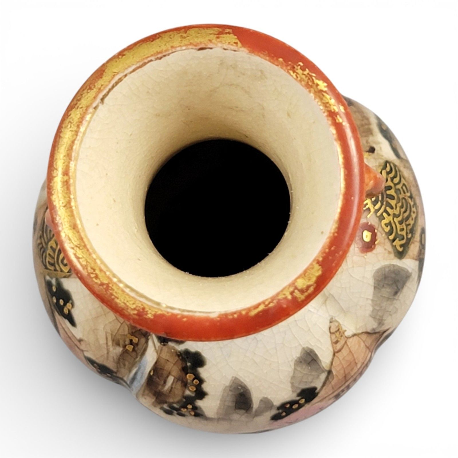 Fine Meiji Satsuma Miniature Vase C.1890, Shimazu Mon, Gilt Figural Scene photo vintage