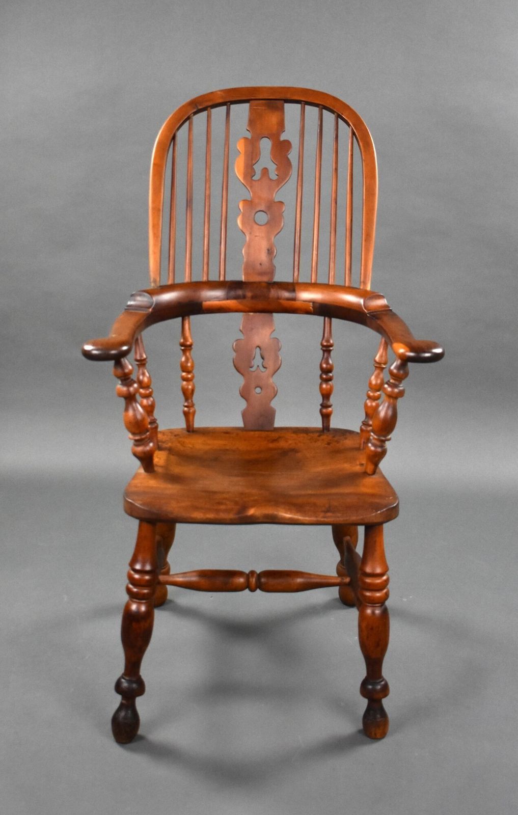 19th Centyr Yew Wood Broad Arm Windsor Chair photo furniture