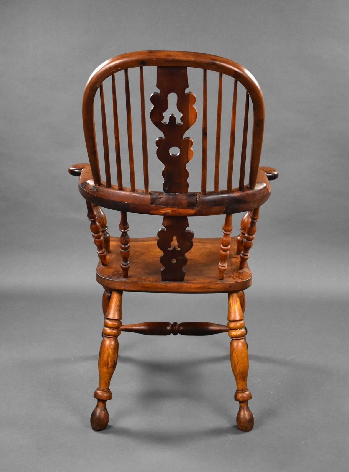 19th Centyr Yew Wood Broad Arm Windsor Chair photo Furniture
