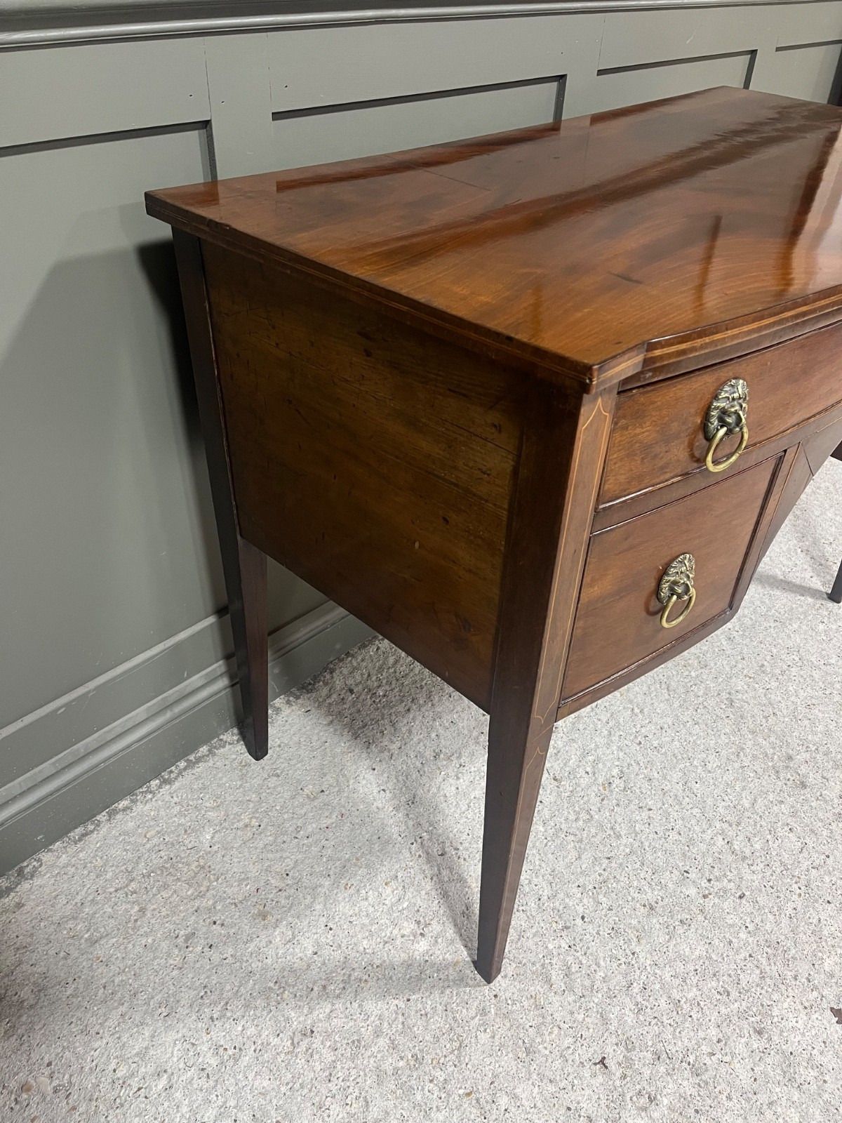 Furniture Georgian Desk Knee Hole Style Antique Desk Early 1800’s photo