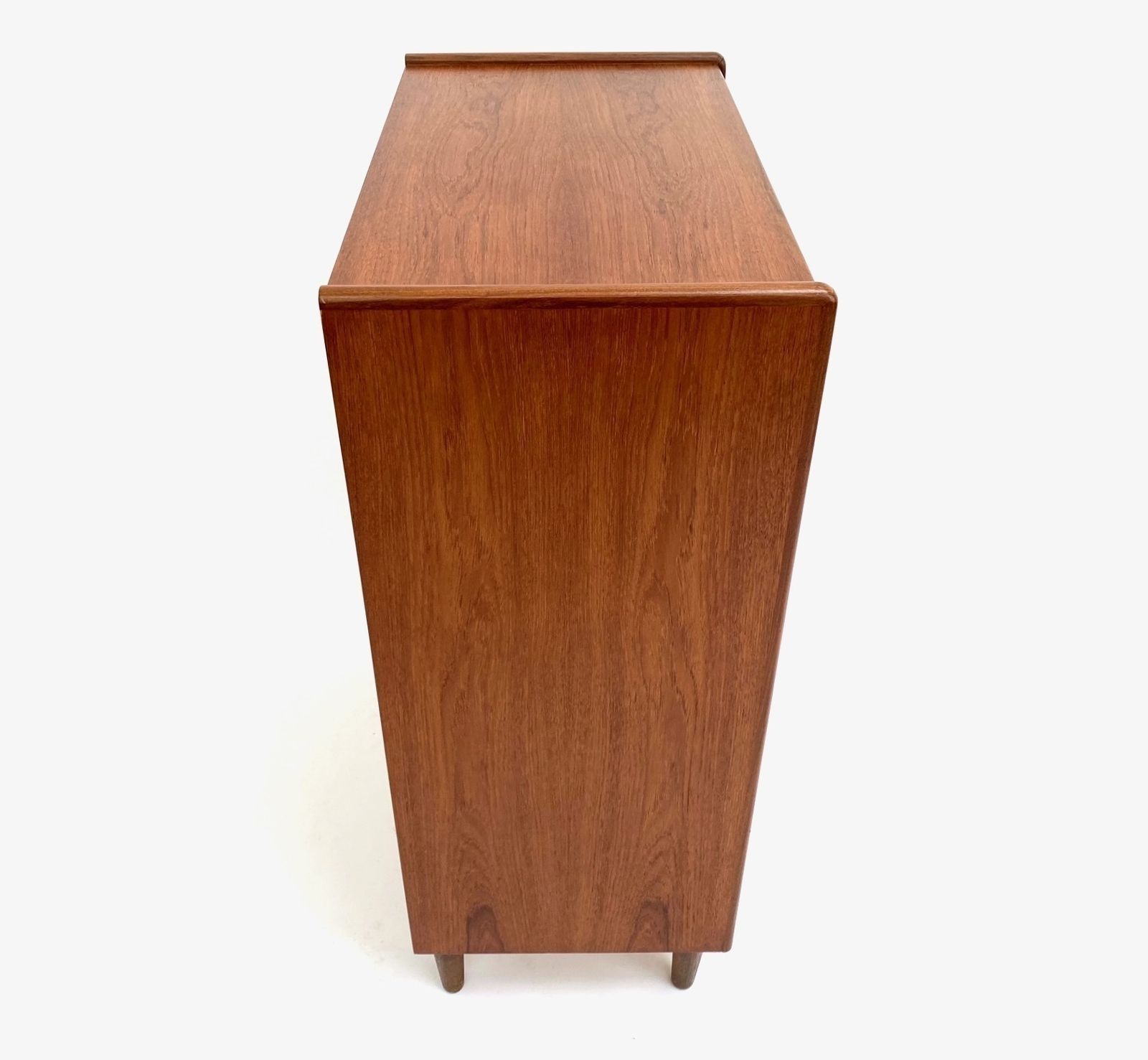 Danish Teak Chest Of Drawers With Recessed Handles Mid Century Tallboy 1960s photo 1200.0