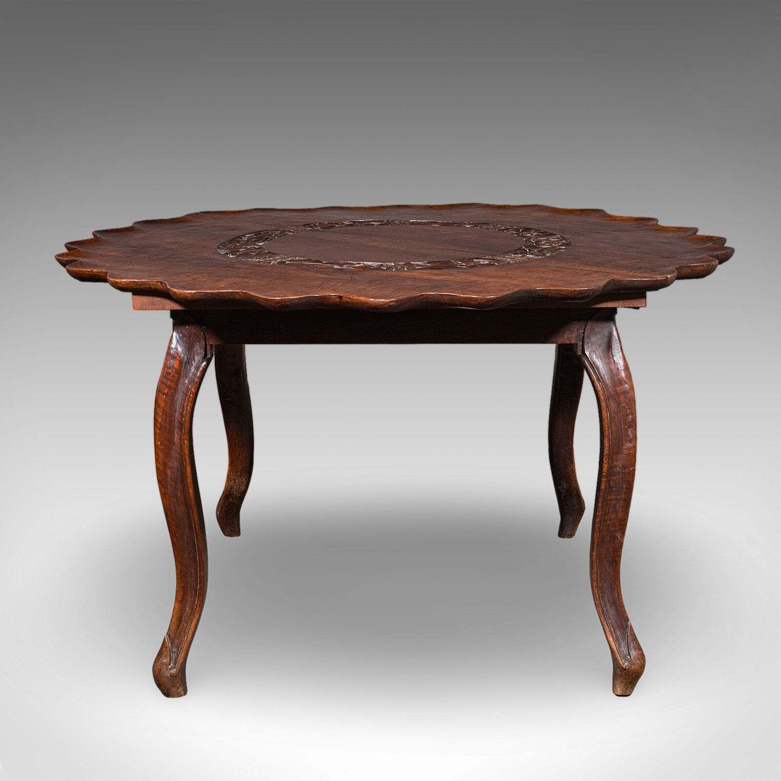 Antique Campaign Silver Table, Anglo Indian, 4 Seat, Dining, Colonial, Victorian photo furniture