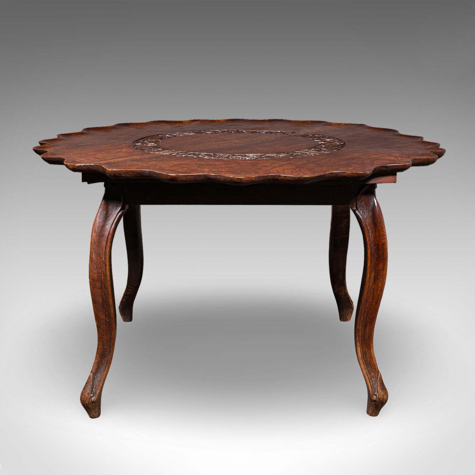 Antique Campaign Silver Table, Anglo Indian, 4 Seat, Dining, Colonial, Victorian photo 6071.0