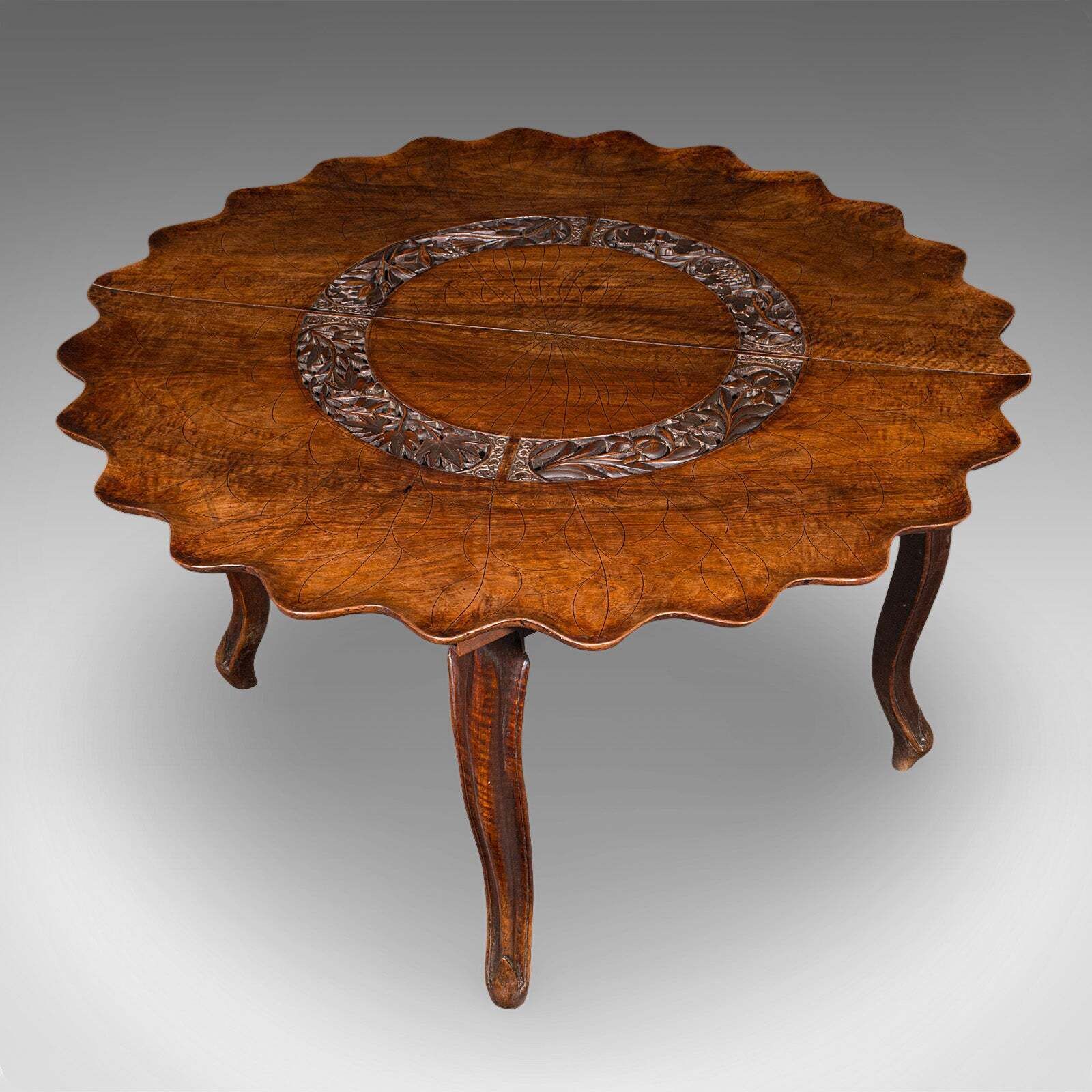 Antique Campaign Silver Table, Anglo Indian, 4 Seat, Dining, Colonial, Victorian photo vinterior