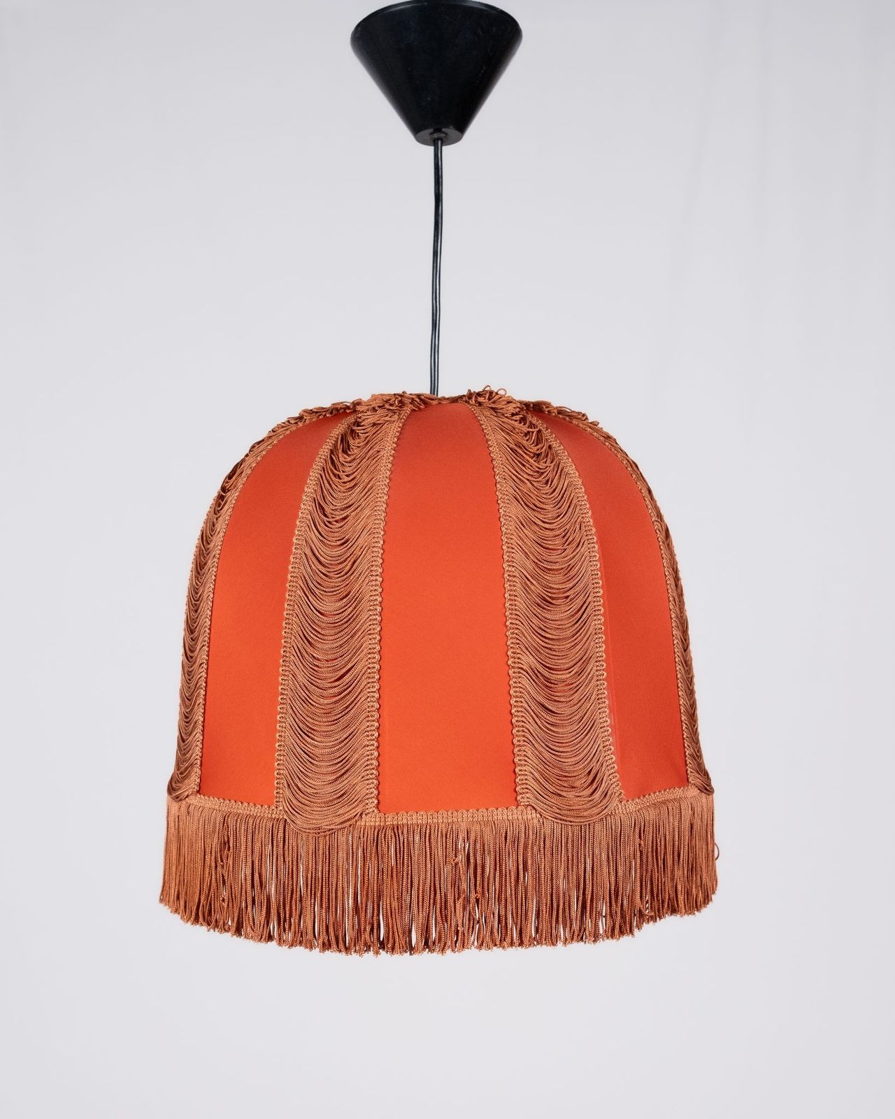 Pendant Lamp With Draped Trimmings And Fringes, Belle époque Style, France, 1970s