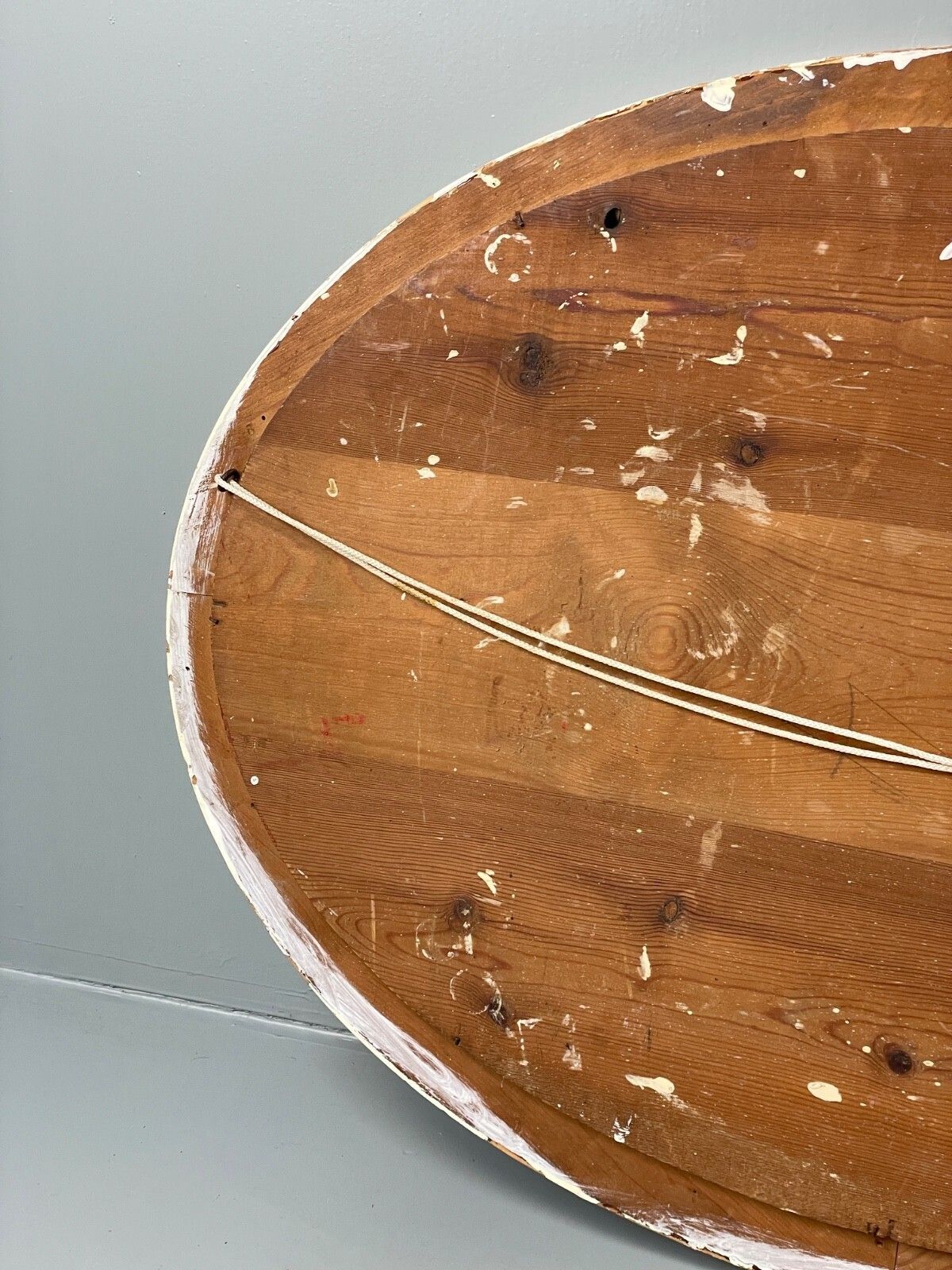 photo buy Antique Oval Wall Mirror White & Gold Painted Bevelled Patina