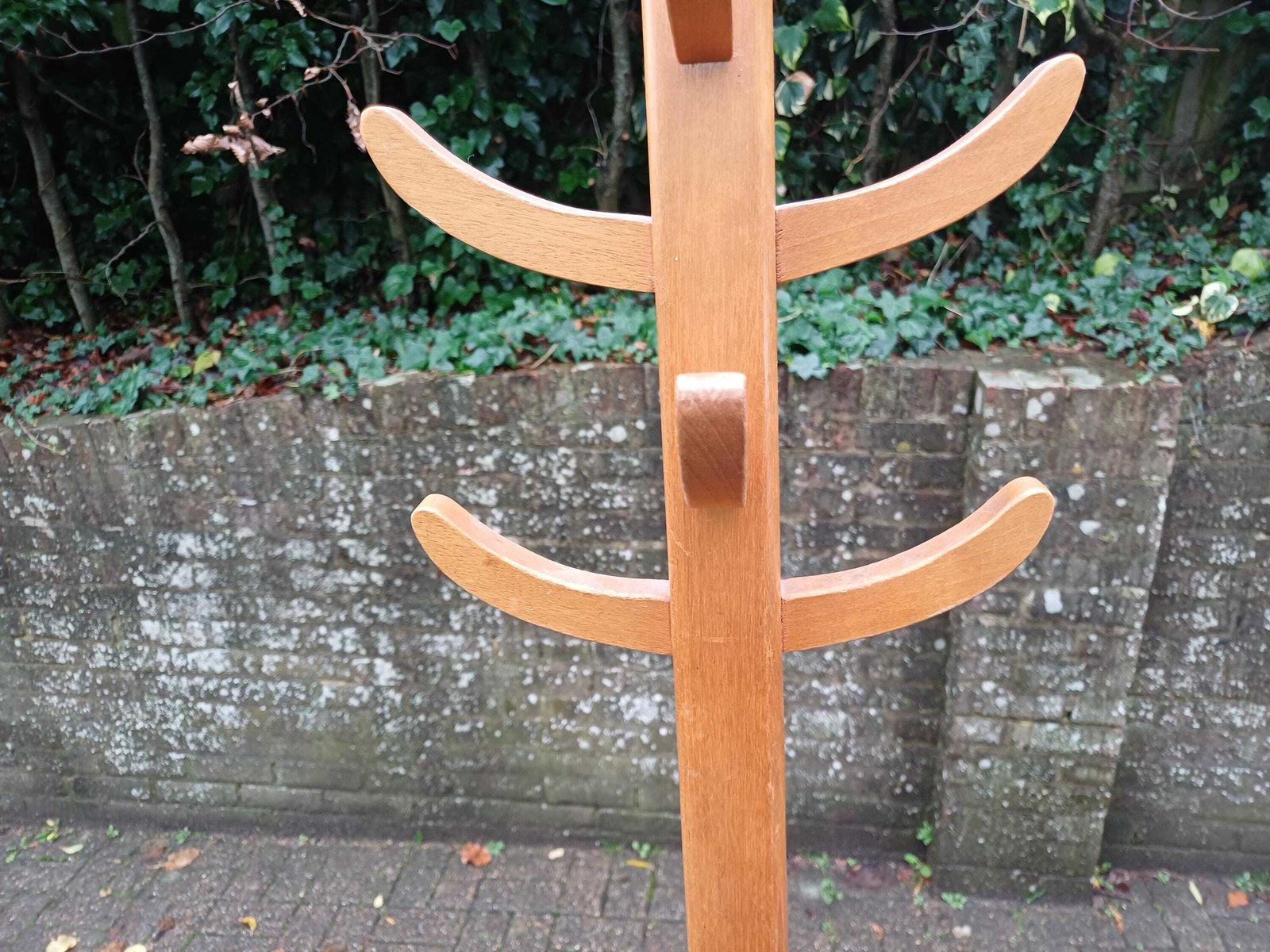 Vintage 1960s Abbess Solid Wood Coat Stand With Eight Hooks And Black Feet Smart Mid Century Piece For Hallway Or Bedroom photo Furniture