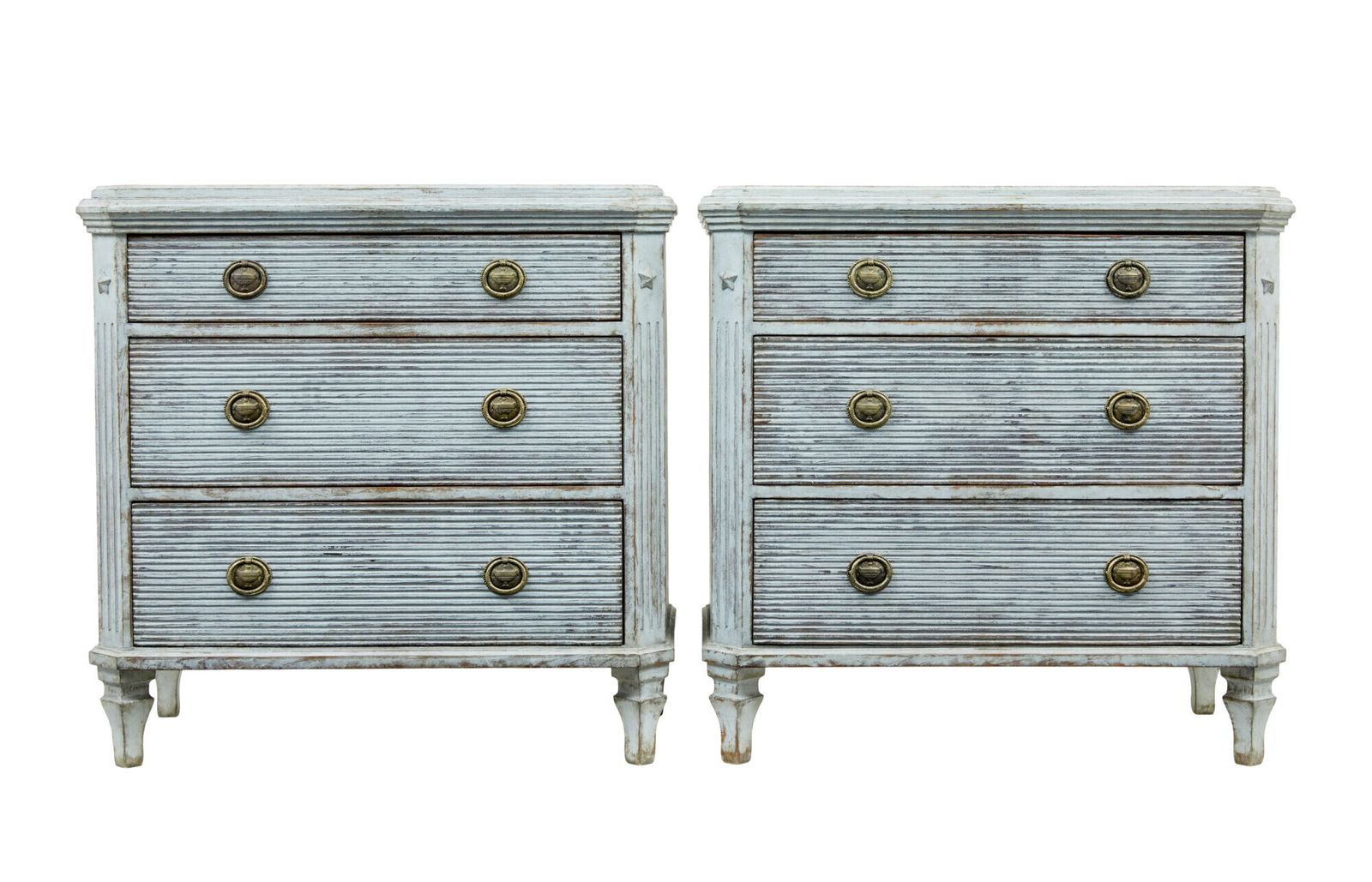 19th Century Pair Of Hand Painted Swedish Chest Of Drawers